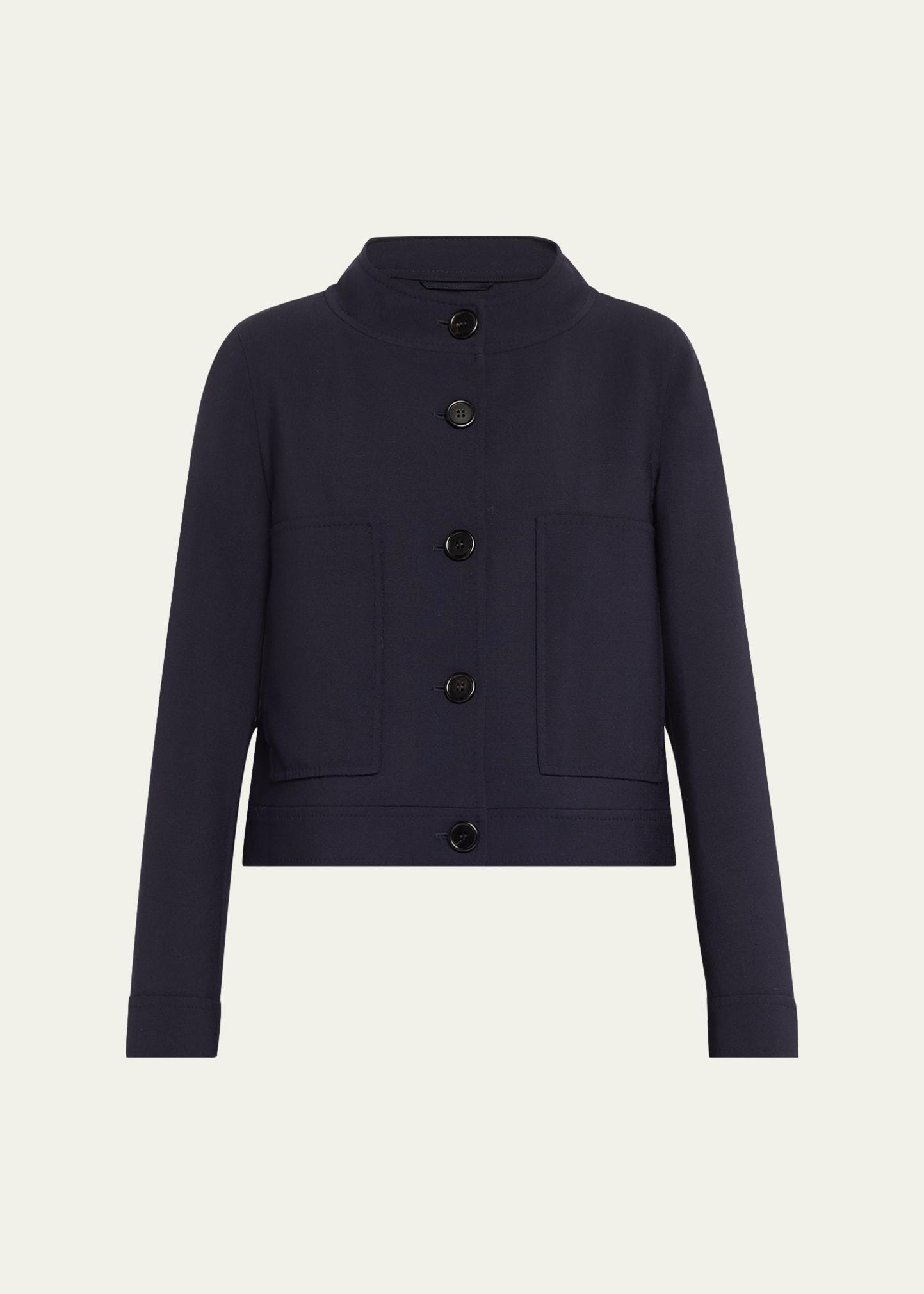 lamine funnel-neck cotton jacket