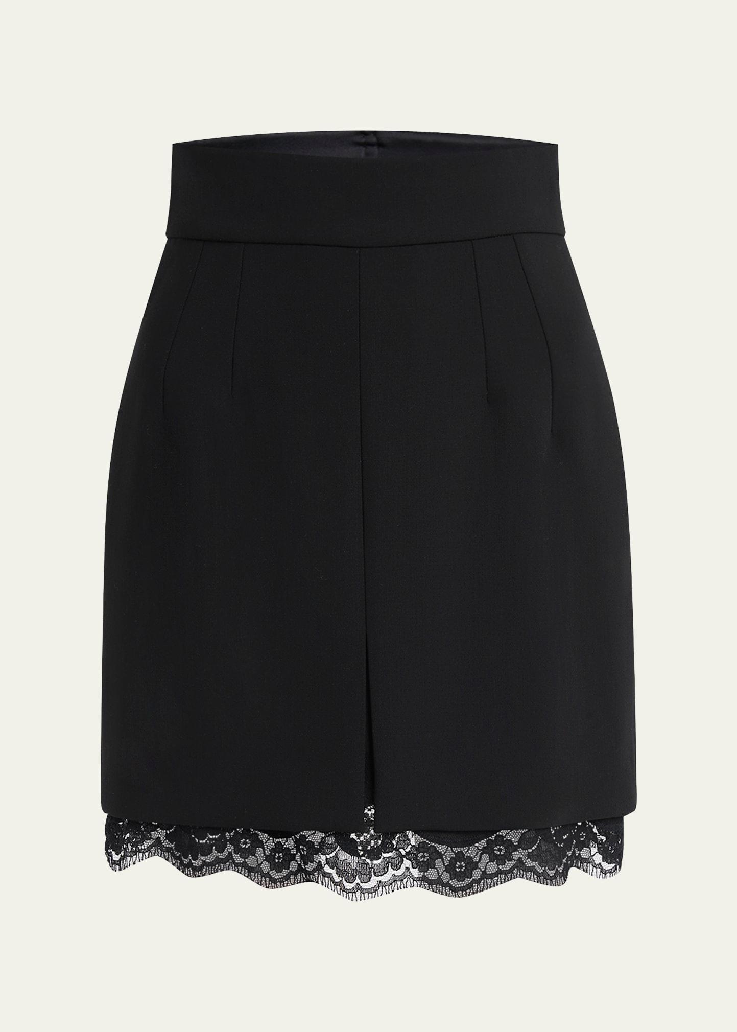 lana double crepe lace-trim mini skirt