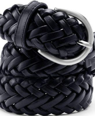 lands end womens leather braided belt