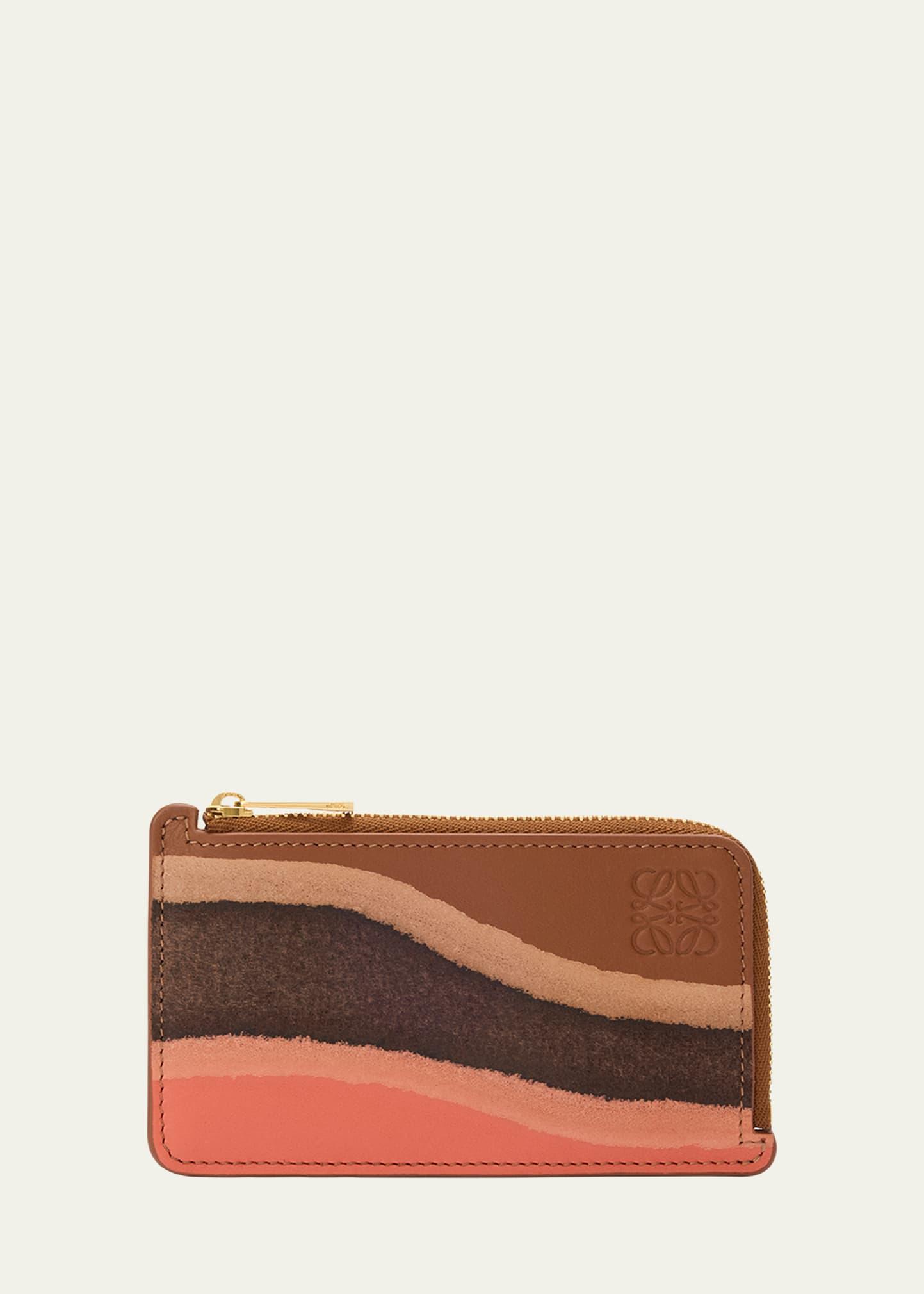 landscape card holder in calfskin leather
