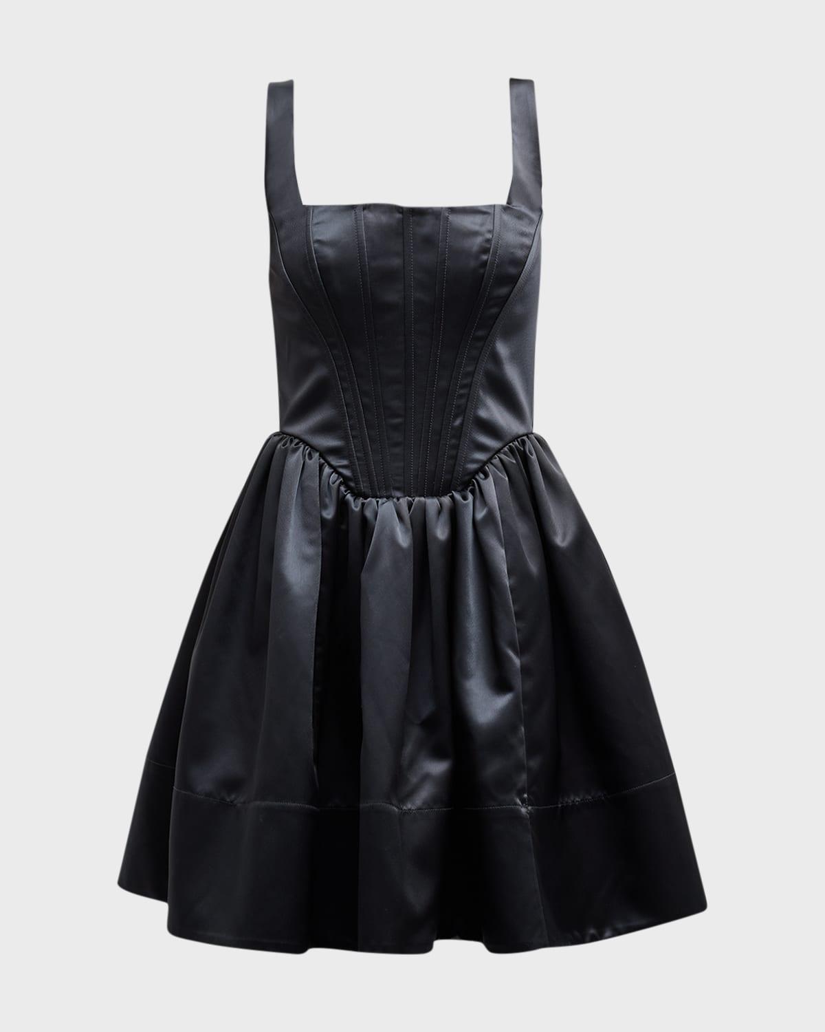 landscape fit & flare corset mini dress