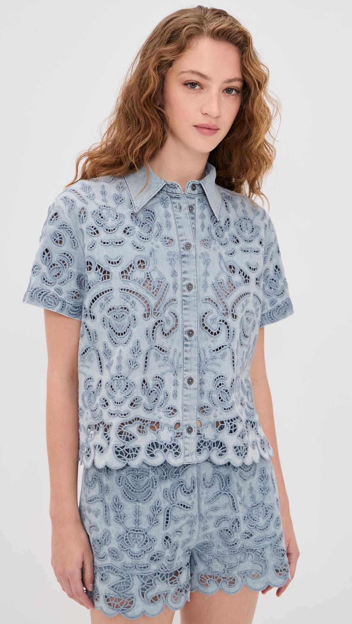 lane denim button down shirt