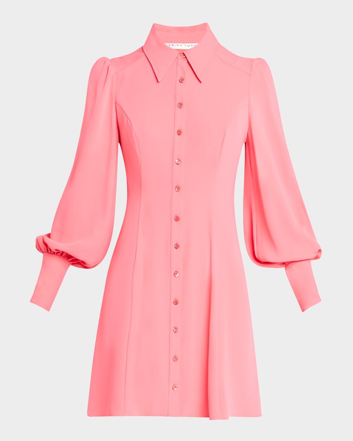 lanea bishop-sleeve mini shirtdress