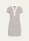 lanier stripe short-sleeve polo dress
