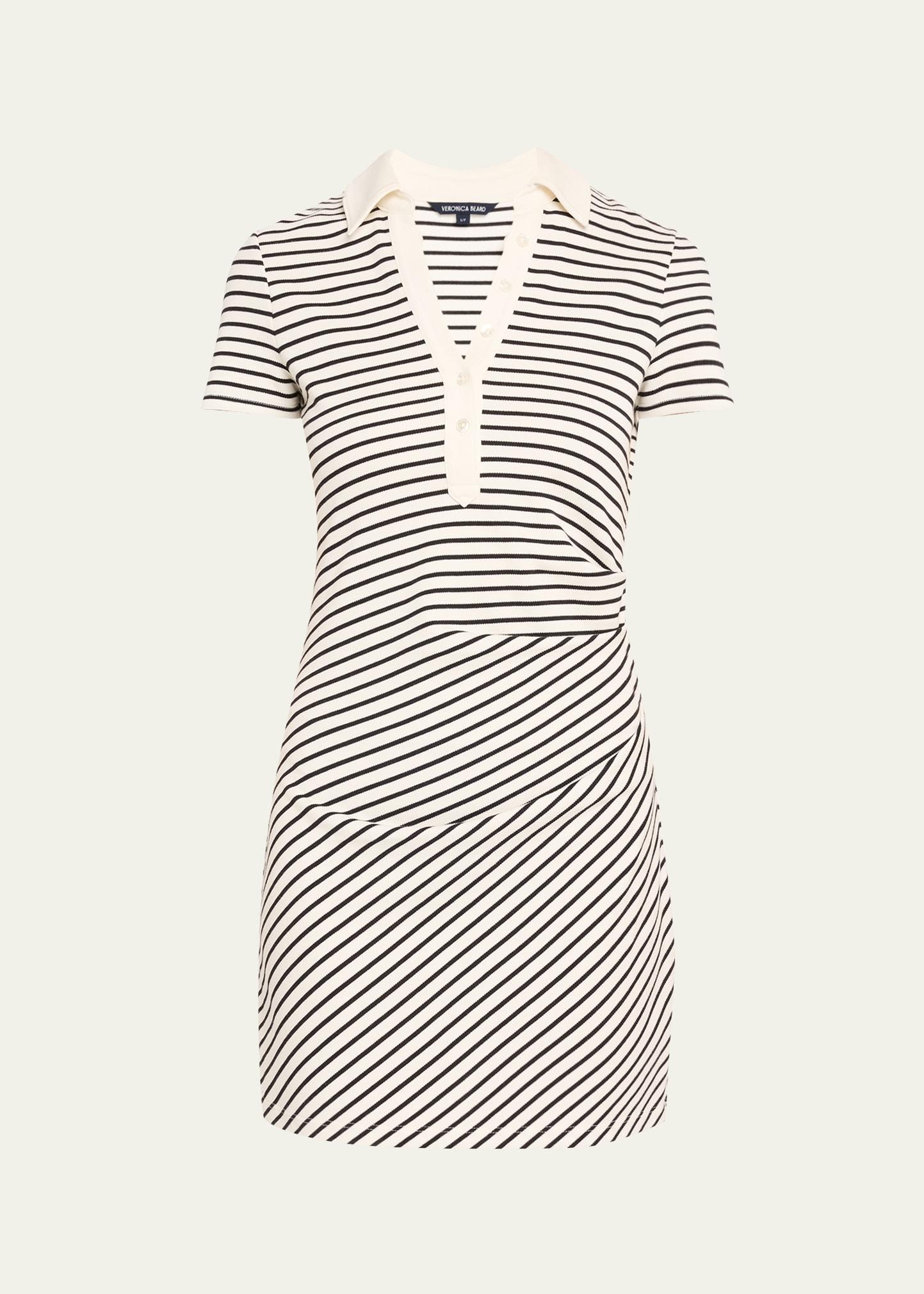 lanier stripe short-sleeve polo dress