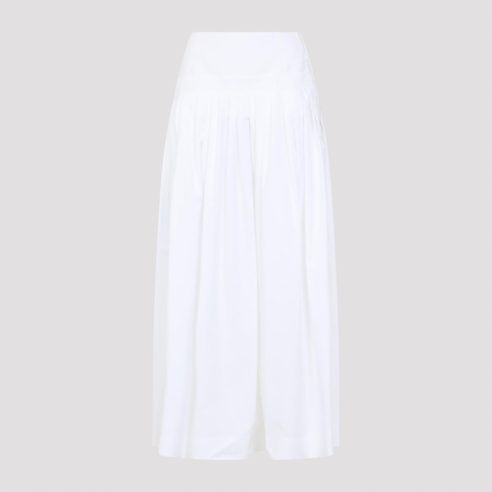 lanvin basque midi skirt white cotton - women