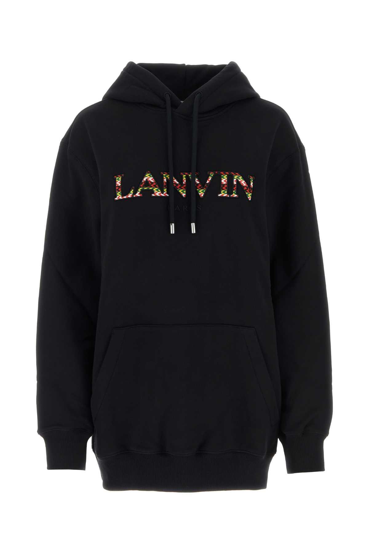 lanvin black cotton sweatshirt
