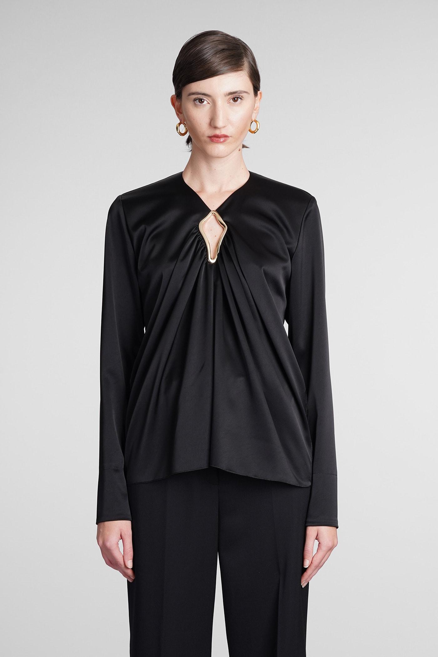 lanvin black triacetate blend blouse