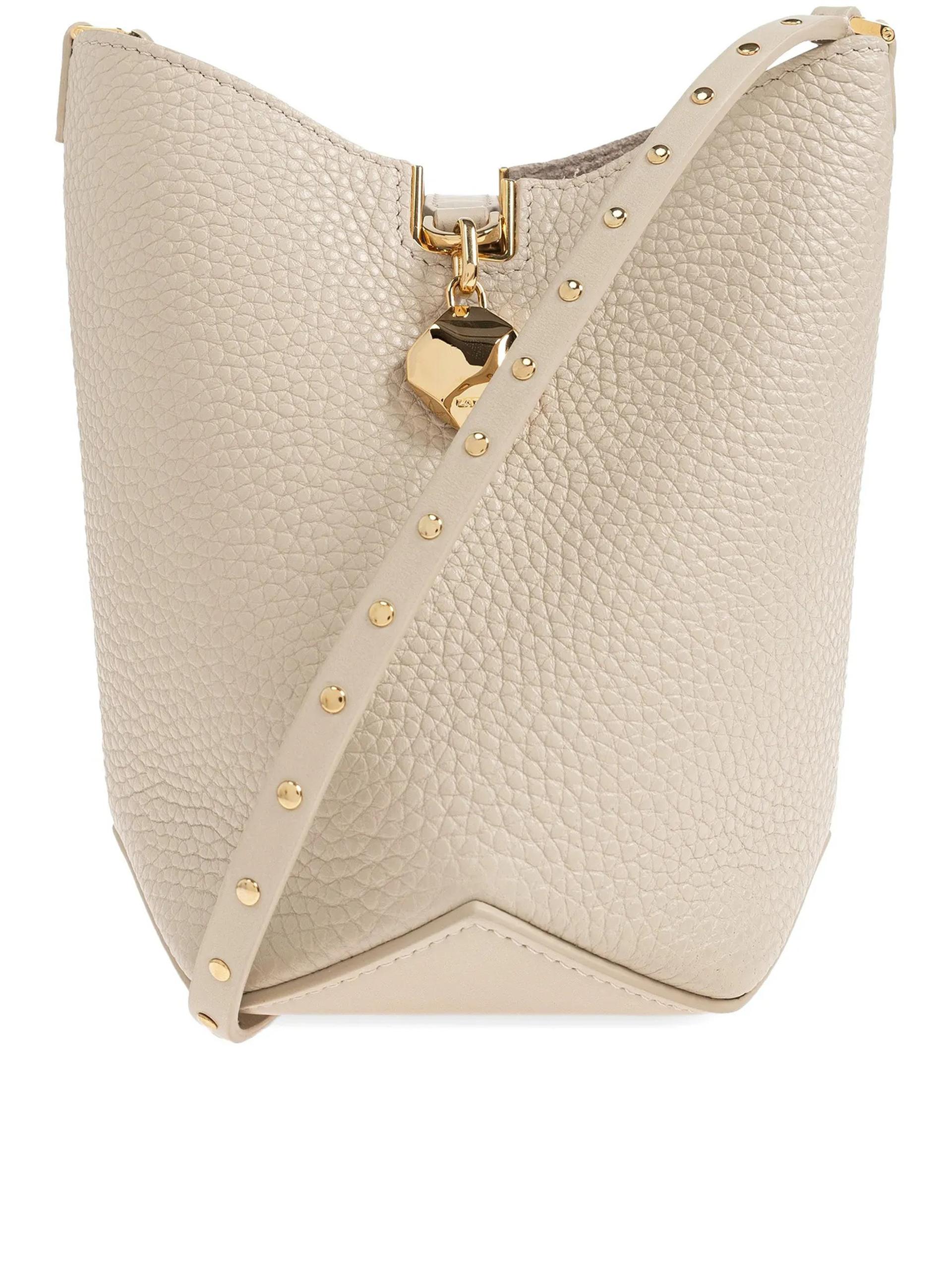 lanvin bucket bag with strap grey calf leather borsa - women