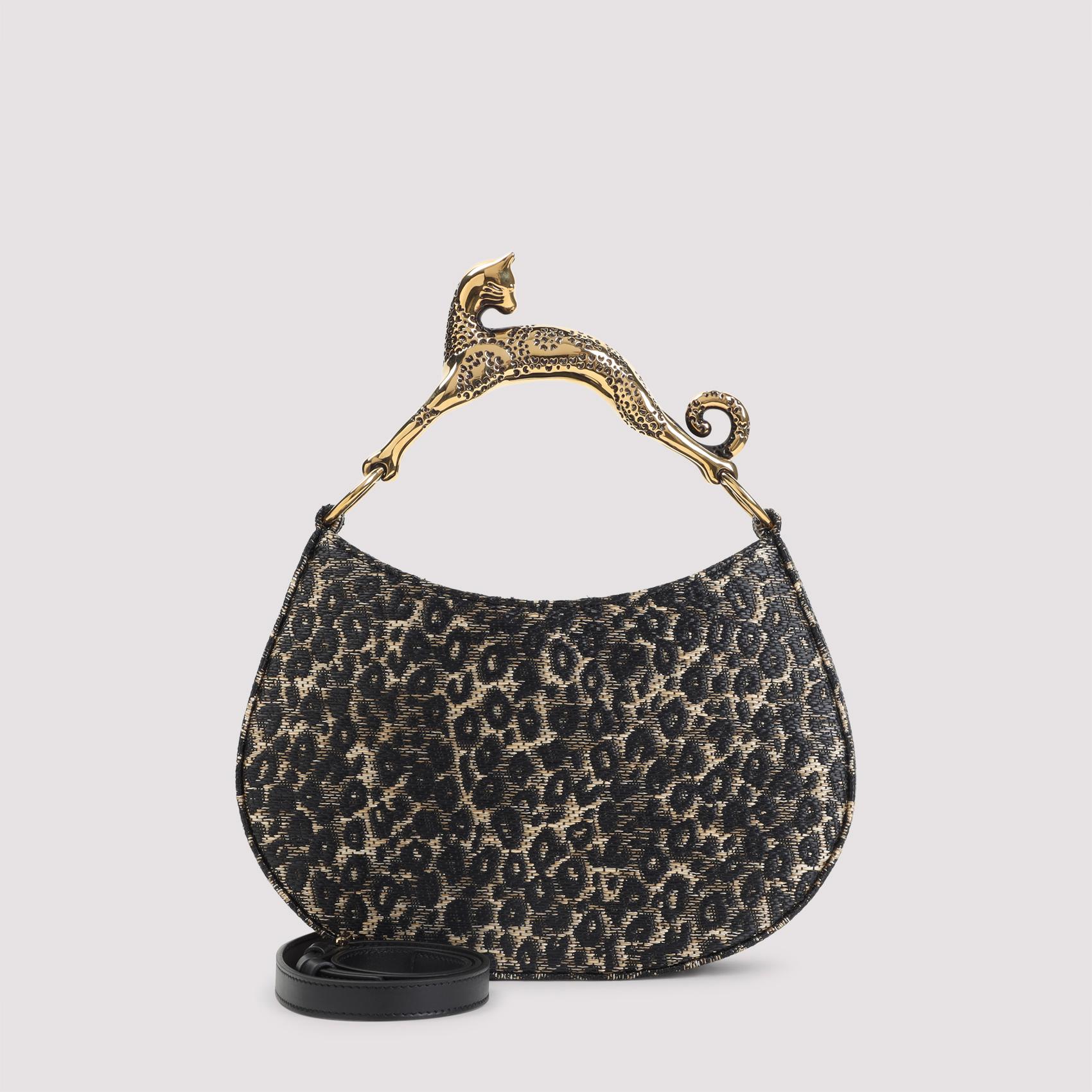lanvin cat handle handbag black bag - women