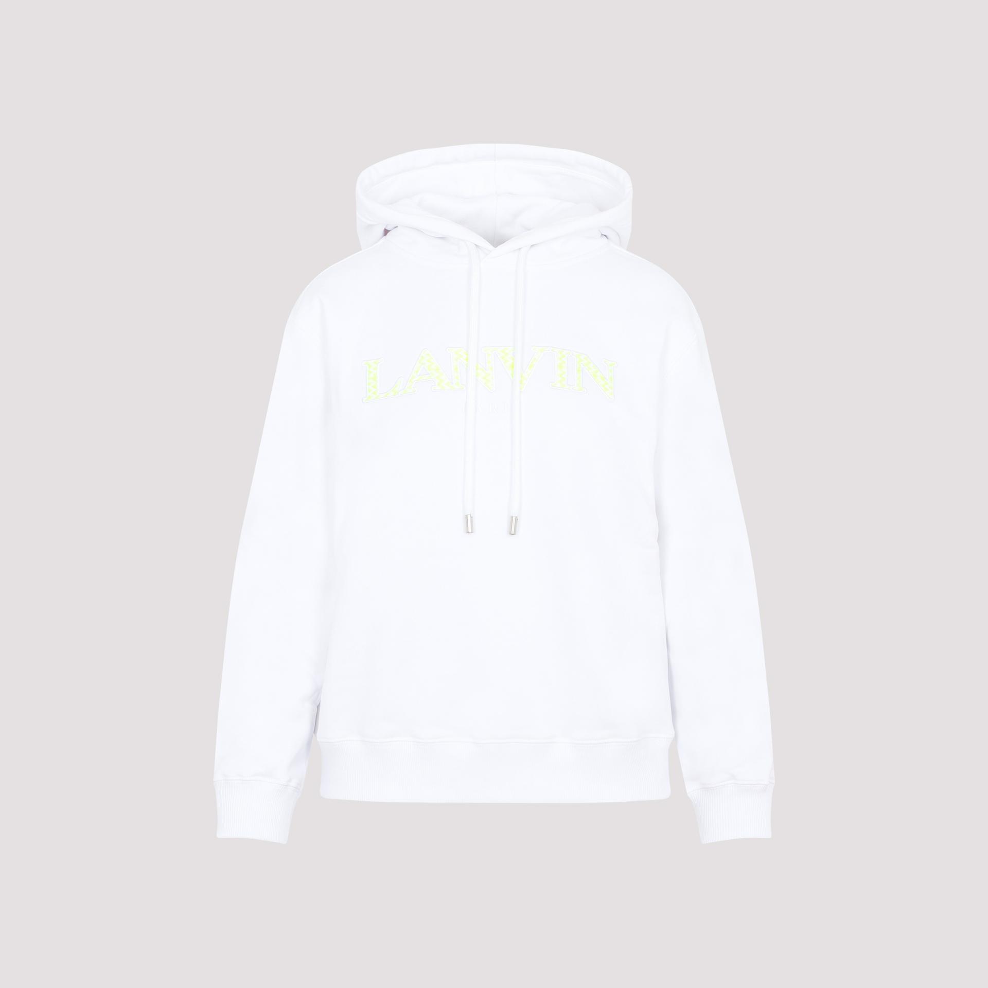 lanvin cotton classic fit hoodie white sweatshirt - women