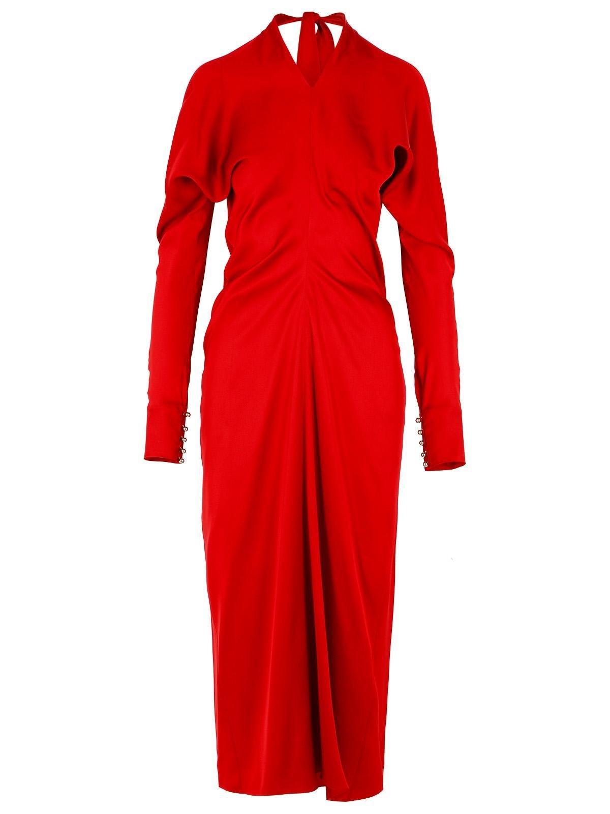 lanvin draped v-neck dress