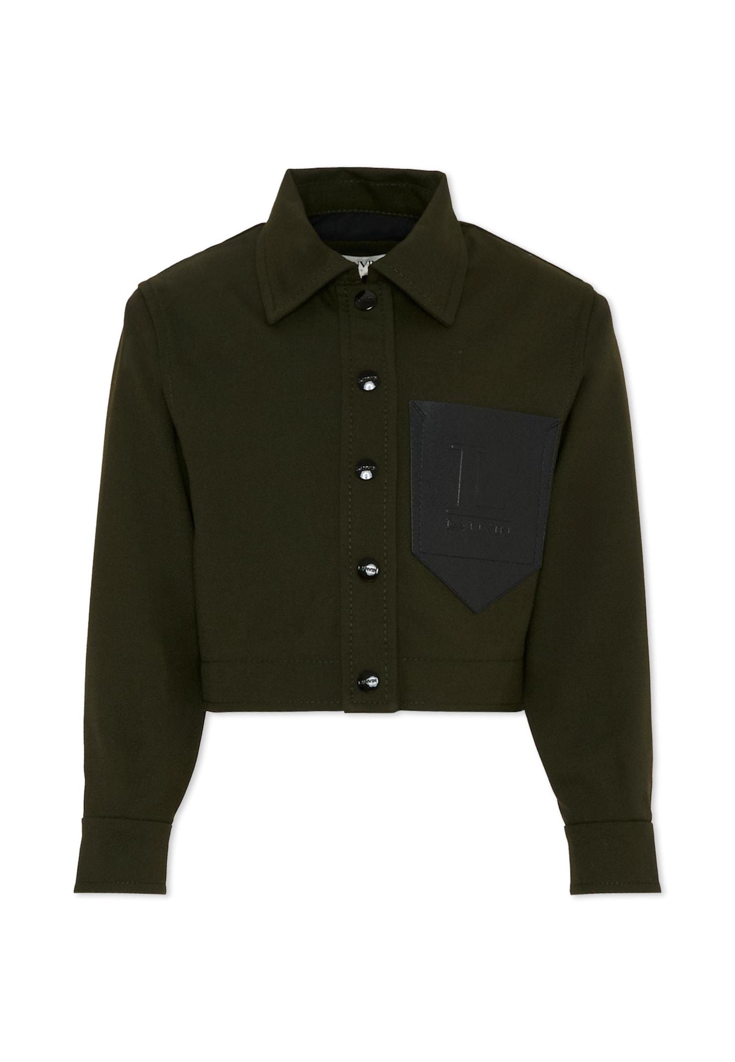 lanvin green crop shirt for girl with logo