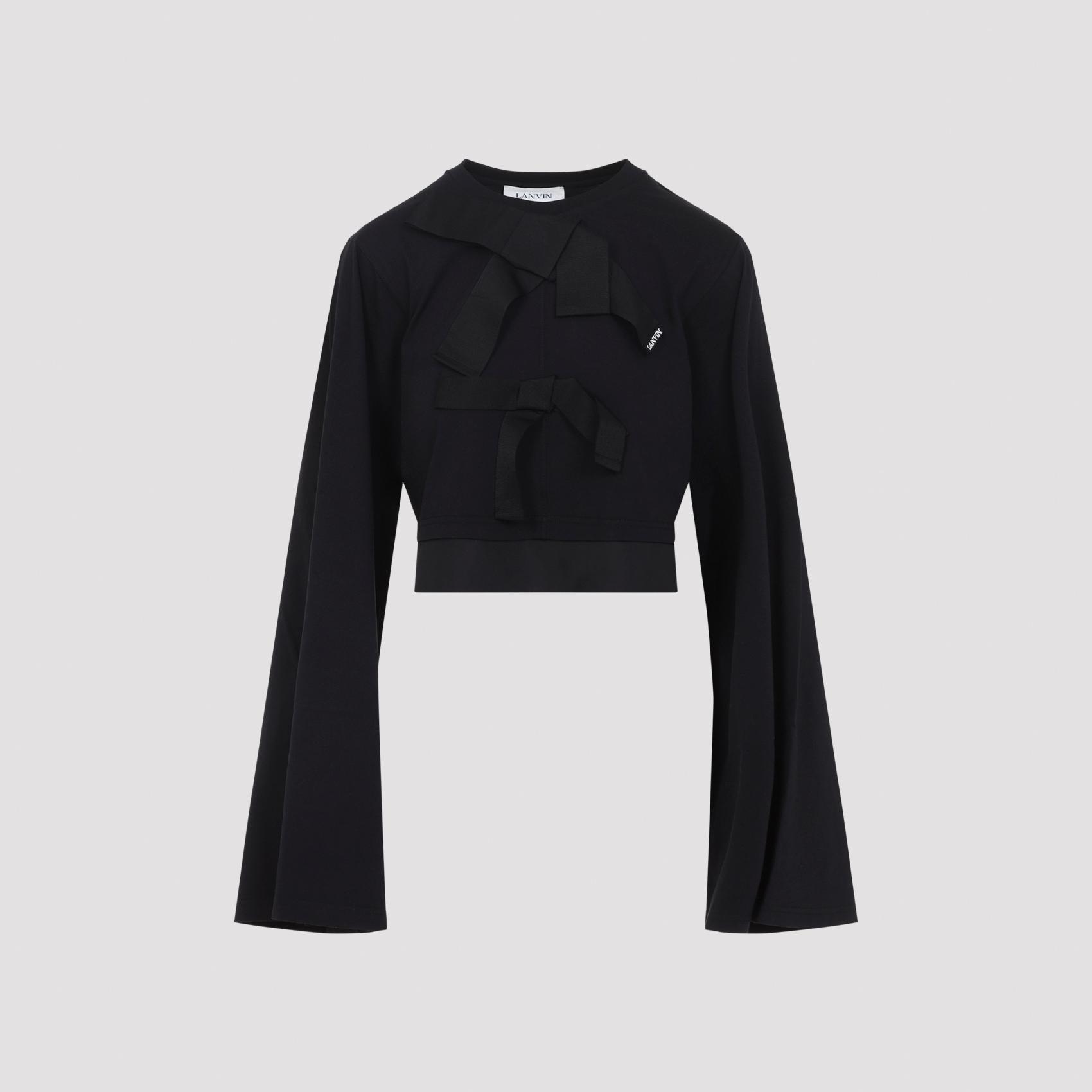 lanvin grosgrain top black cotton silk - women
