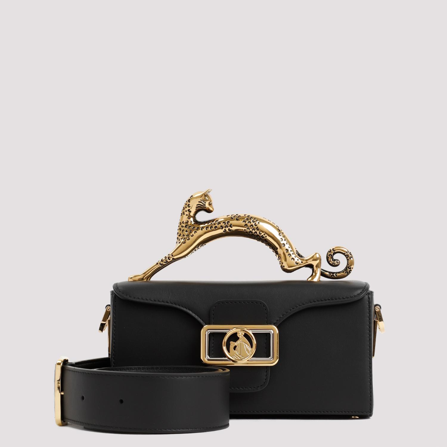 lanvin nano pencil cat bag black calf leather - women