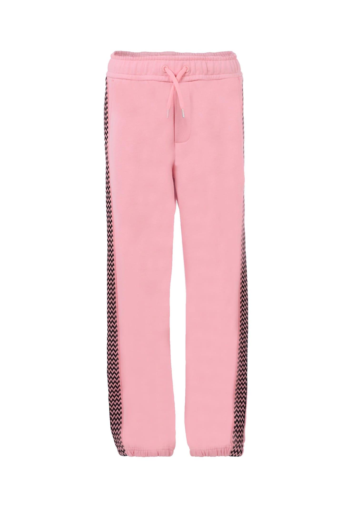 lanvin pink trousers for girl with logo