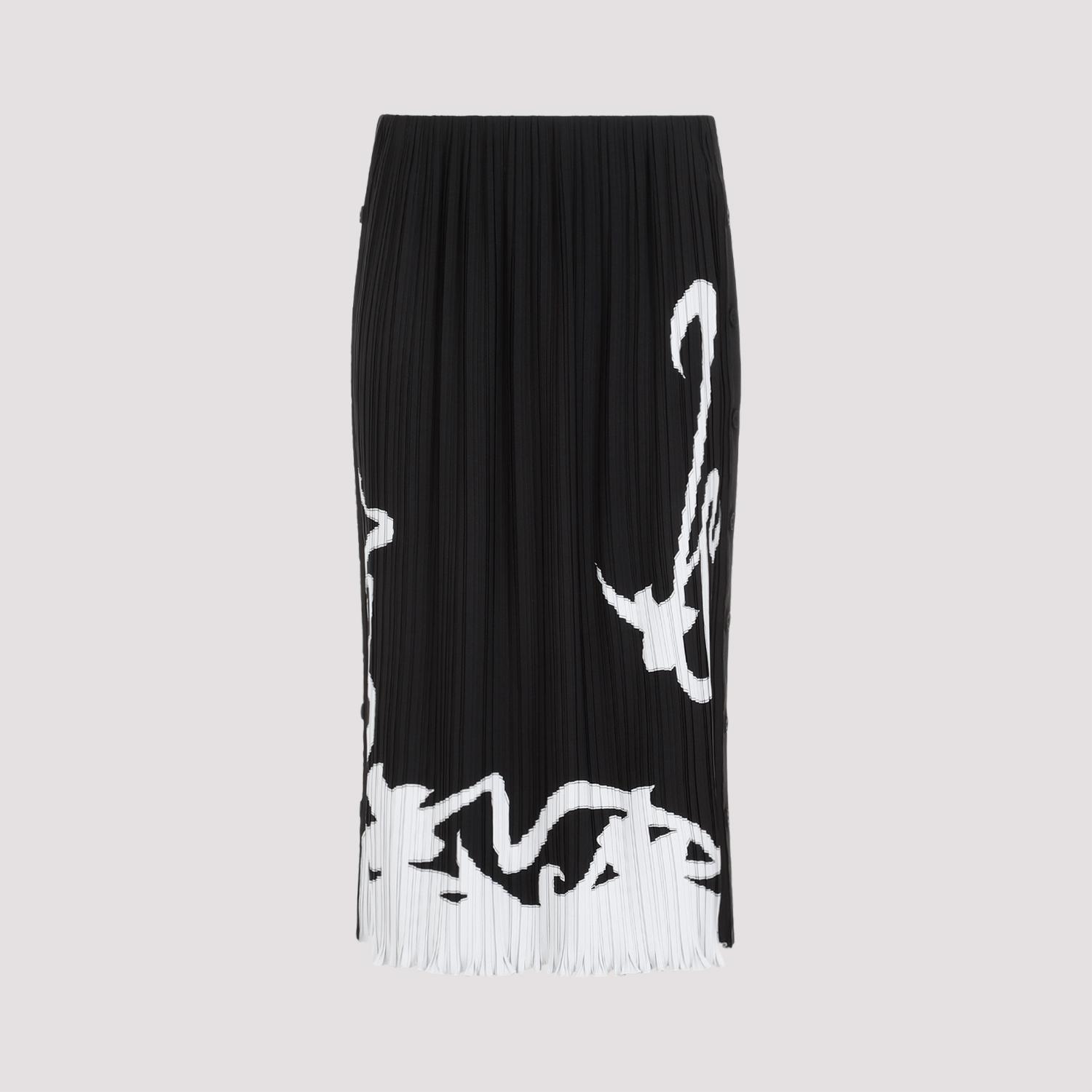lanvin pleated long skirt black polyester - women