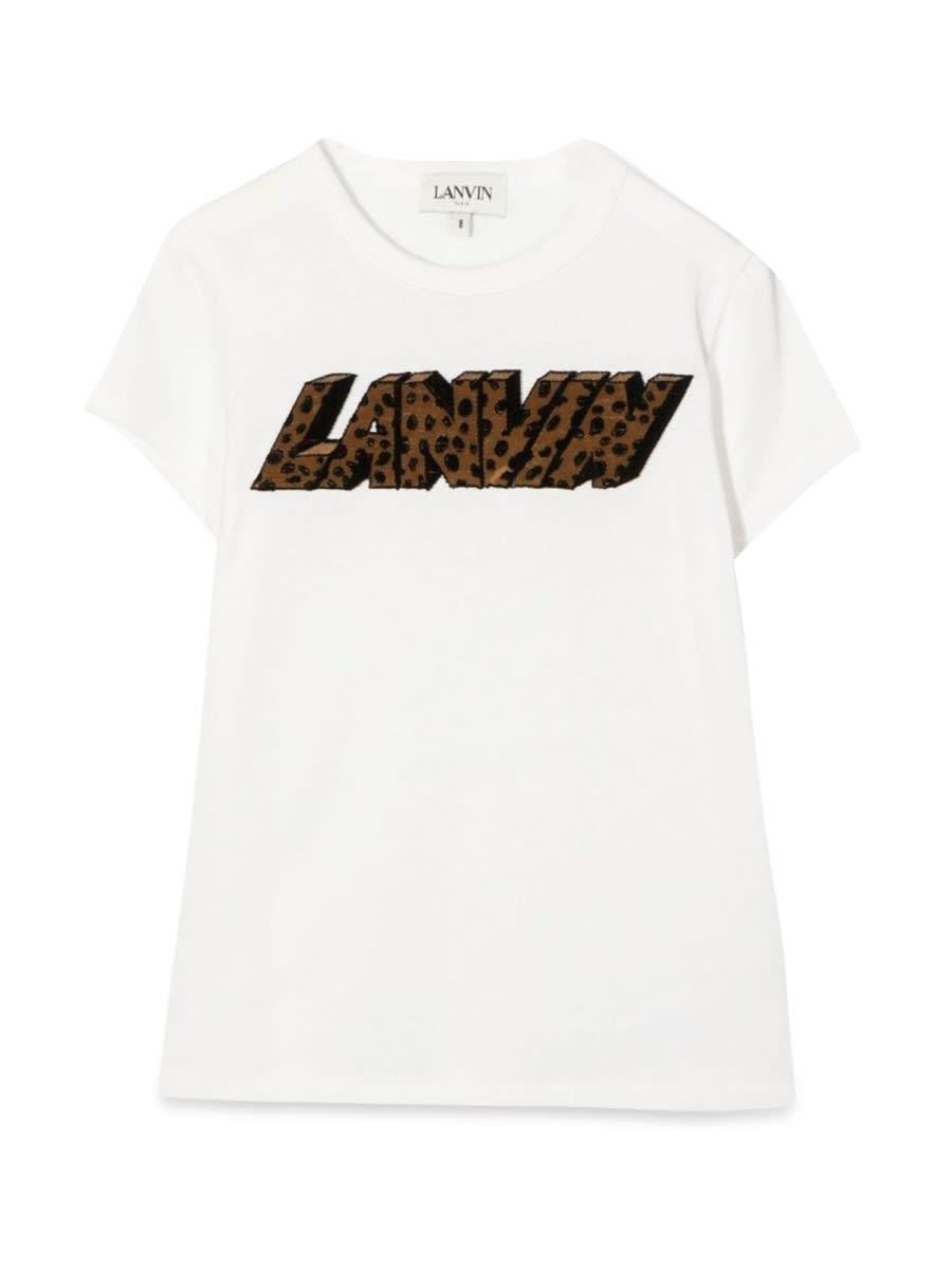 lanvin short sleeve spotted logo t-shirt