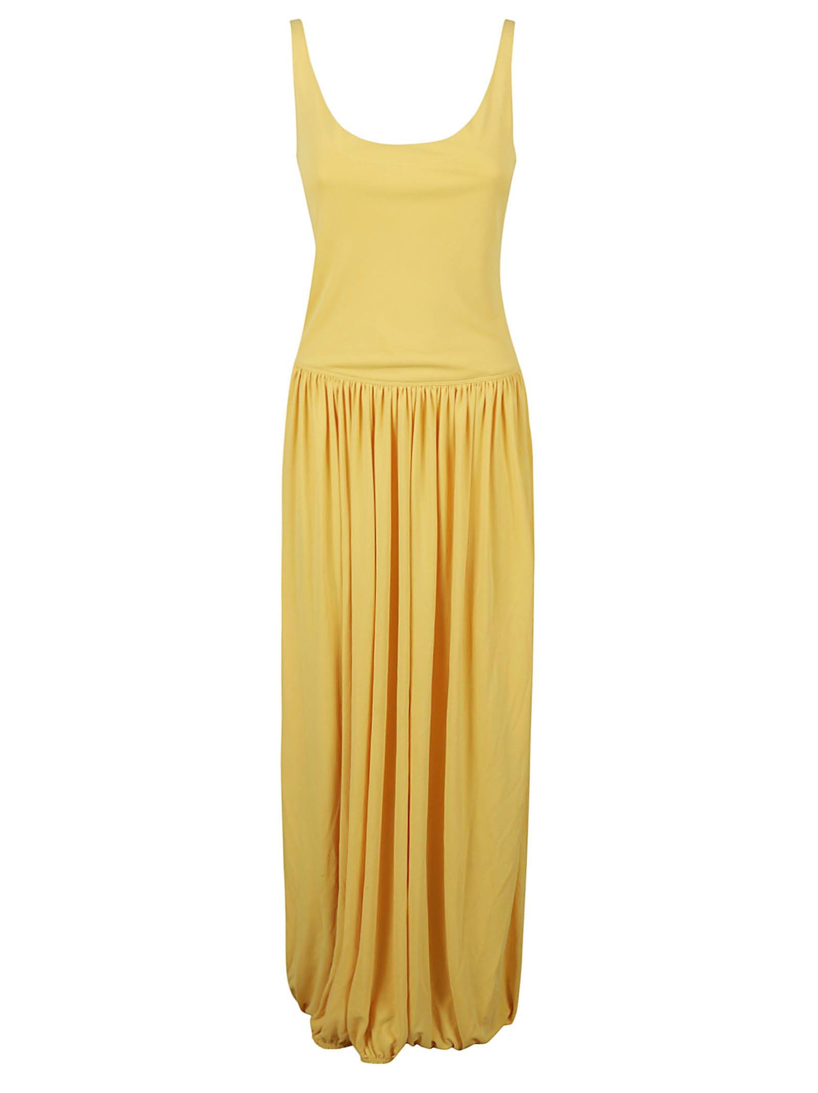 lanvin strap waisted midi dress