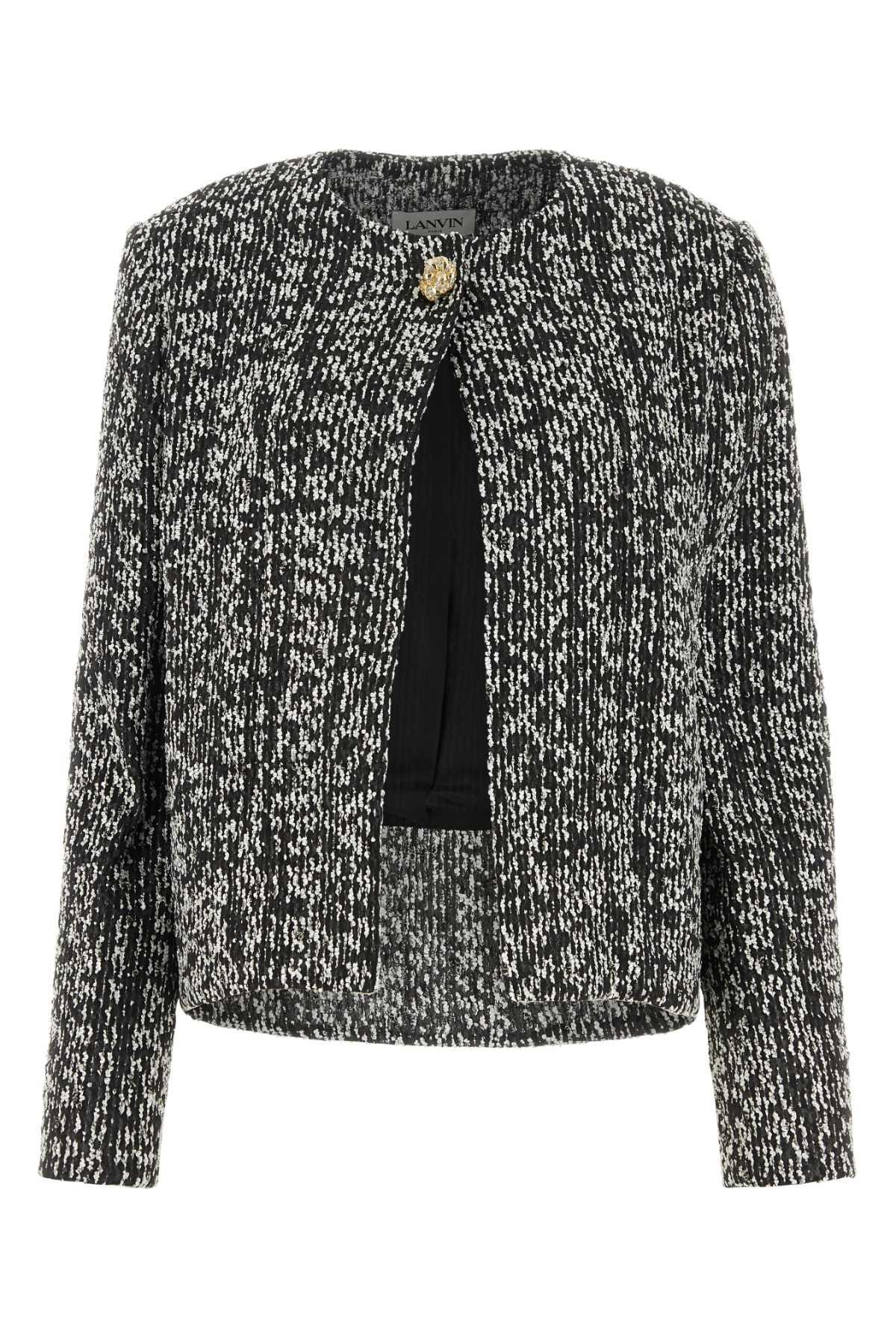 lanvin two-tone tweed blazer