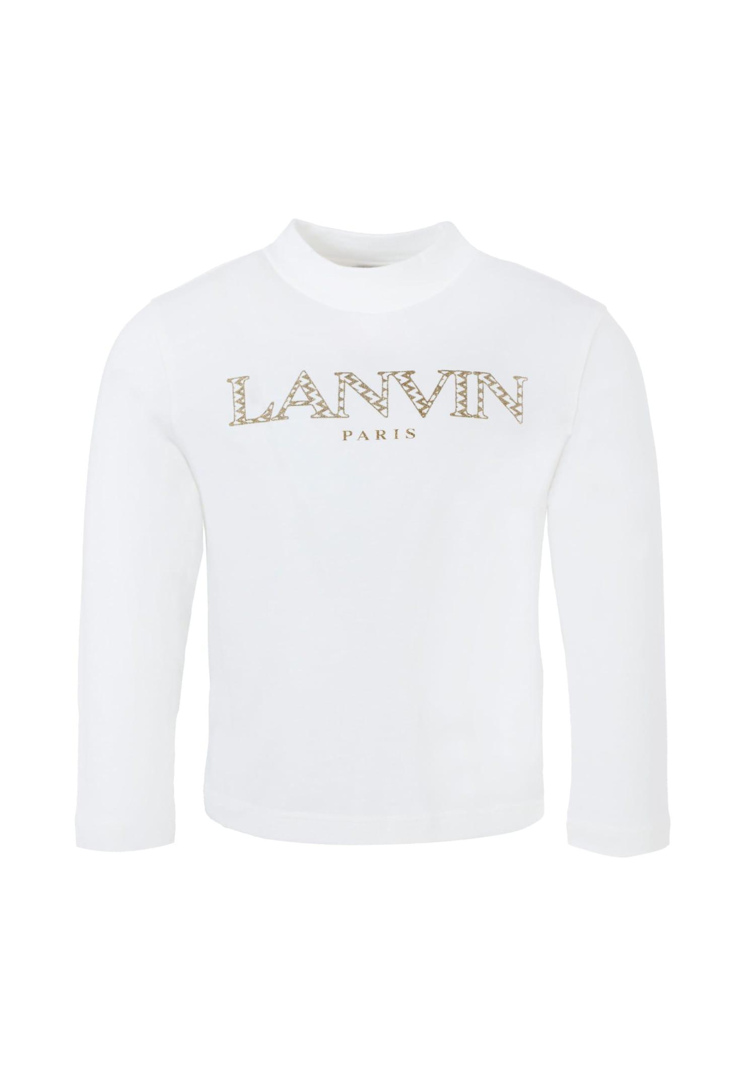 lanvin white t-shirt for girl with logo