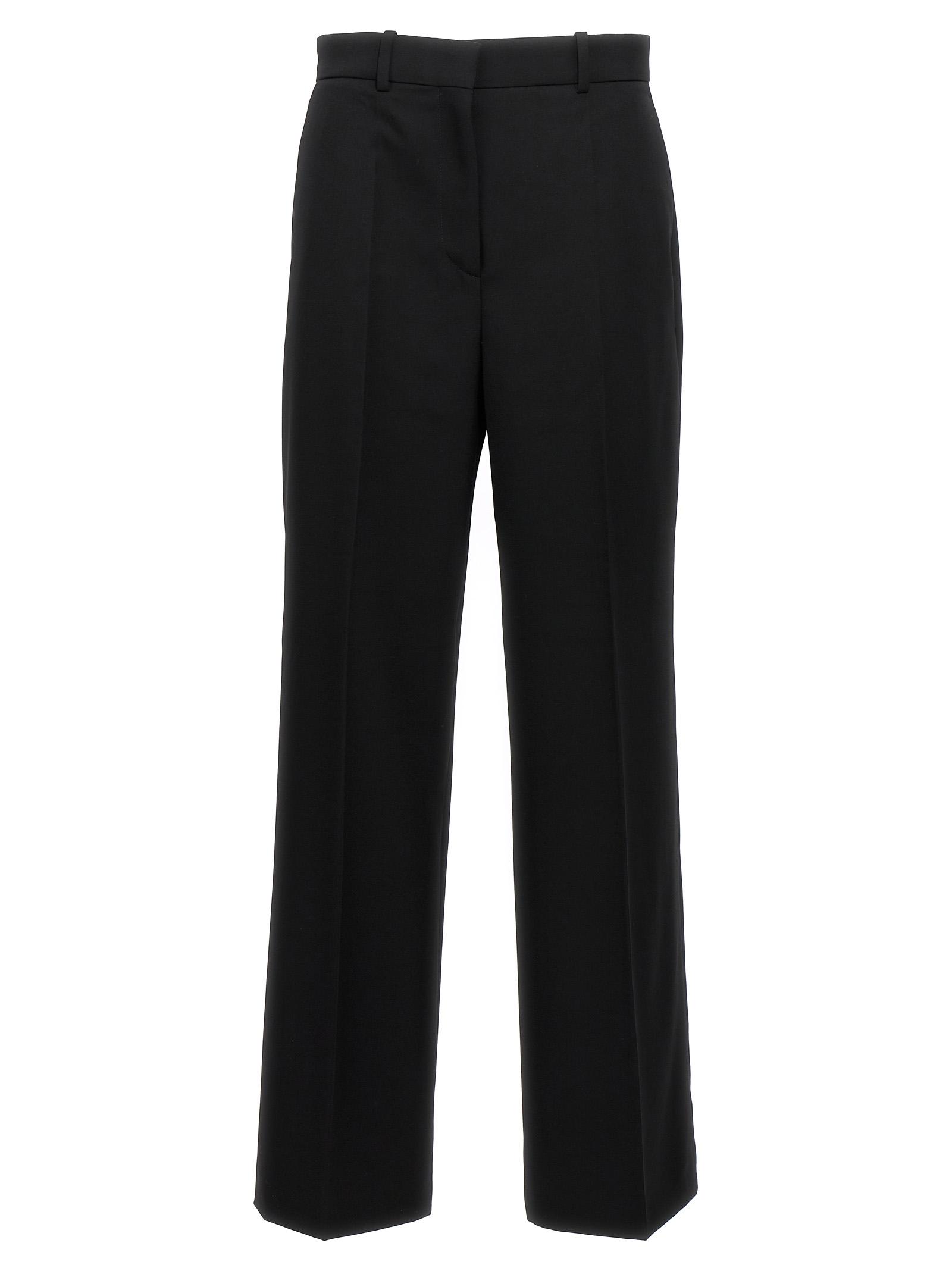 lanvin wide leg pants black wool - women