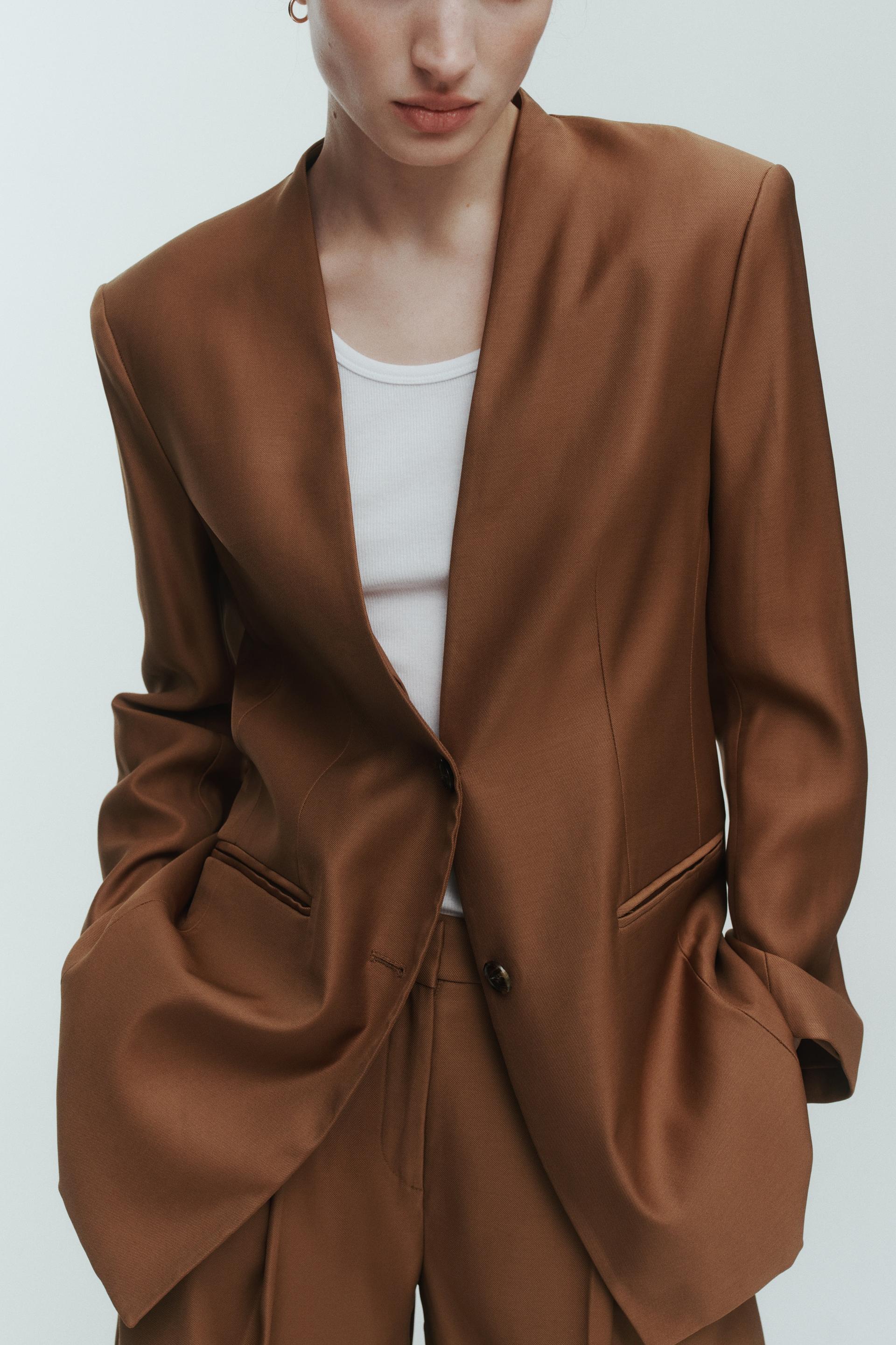 lapelless blazer