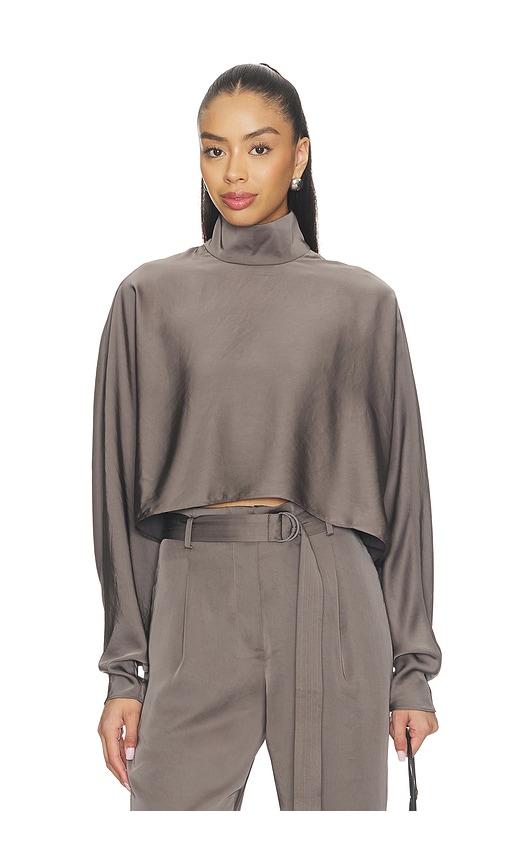 lapointe caftan top in grey.