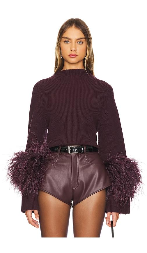 lapointe mock neck sweater in wine.