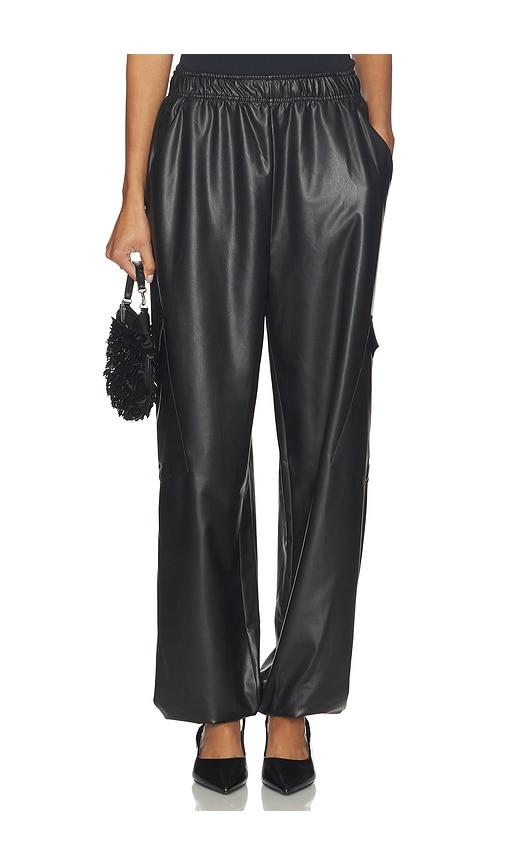 lapointe textured faux leather jogger in black.