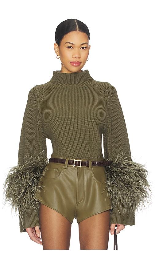 lapointe x revolve mock neck sweater in olive.