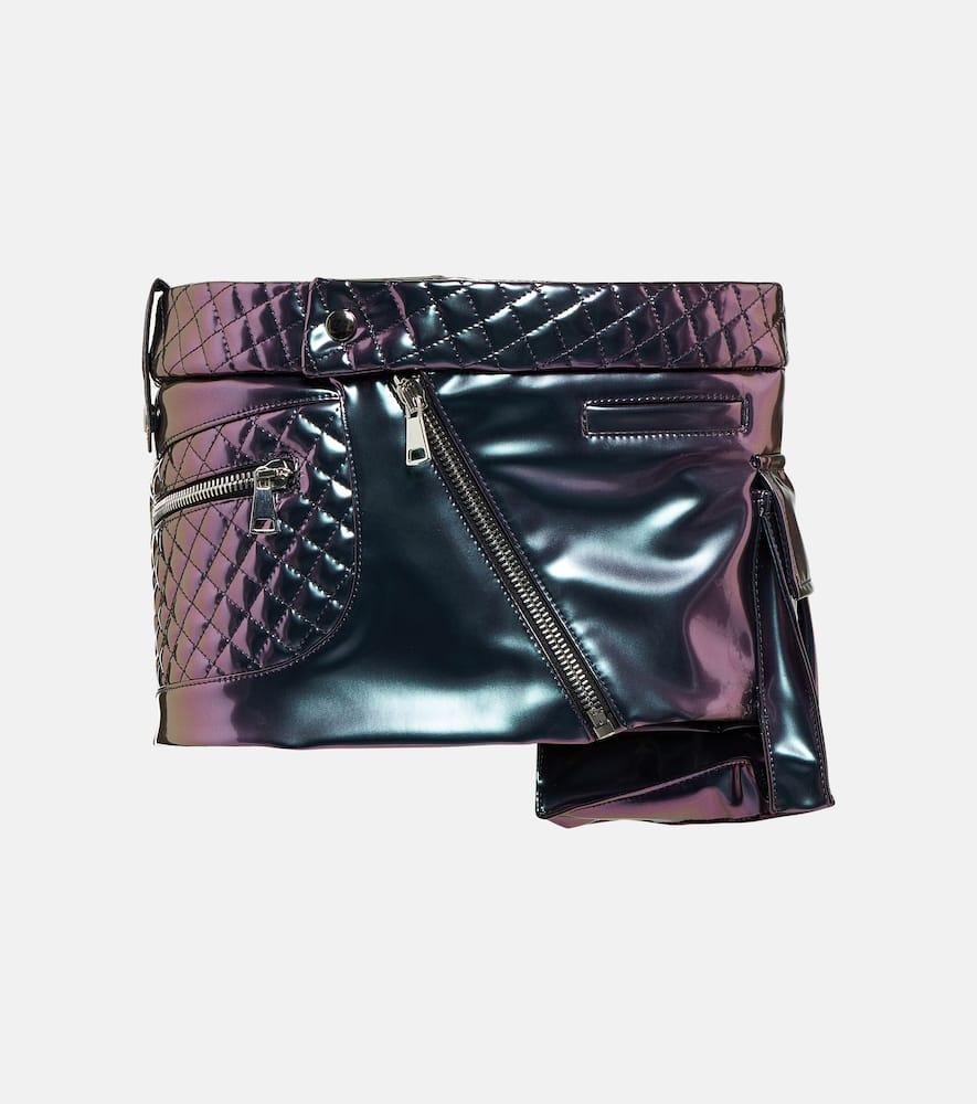 laquan smith metallic pvc miniskirt