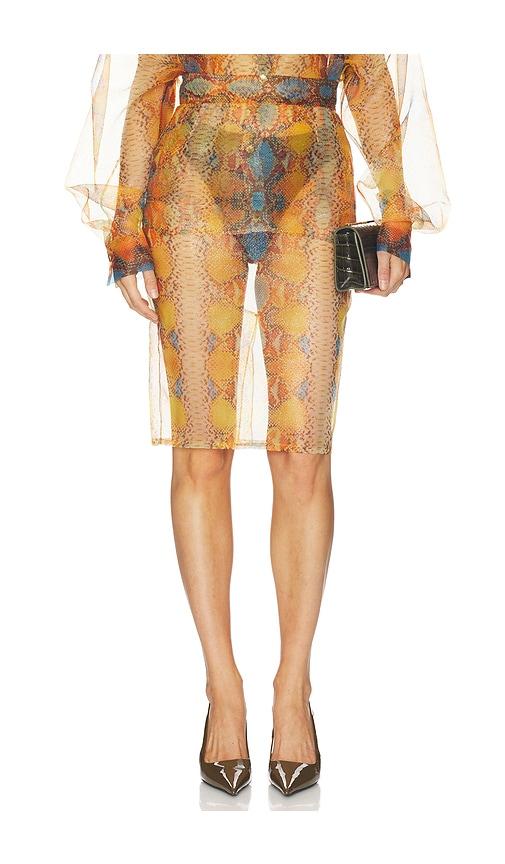 laquan smith pencil skirt in orange.