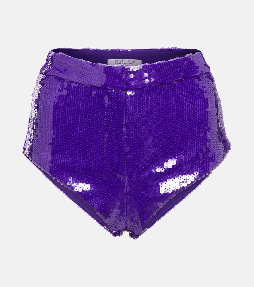 laquan smith sequined shorts