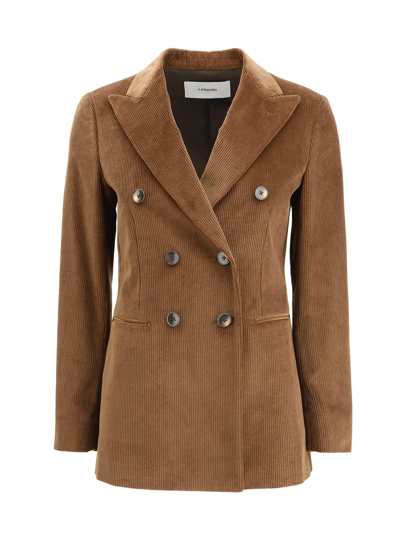 lardini double-breasted corduroy blazer