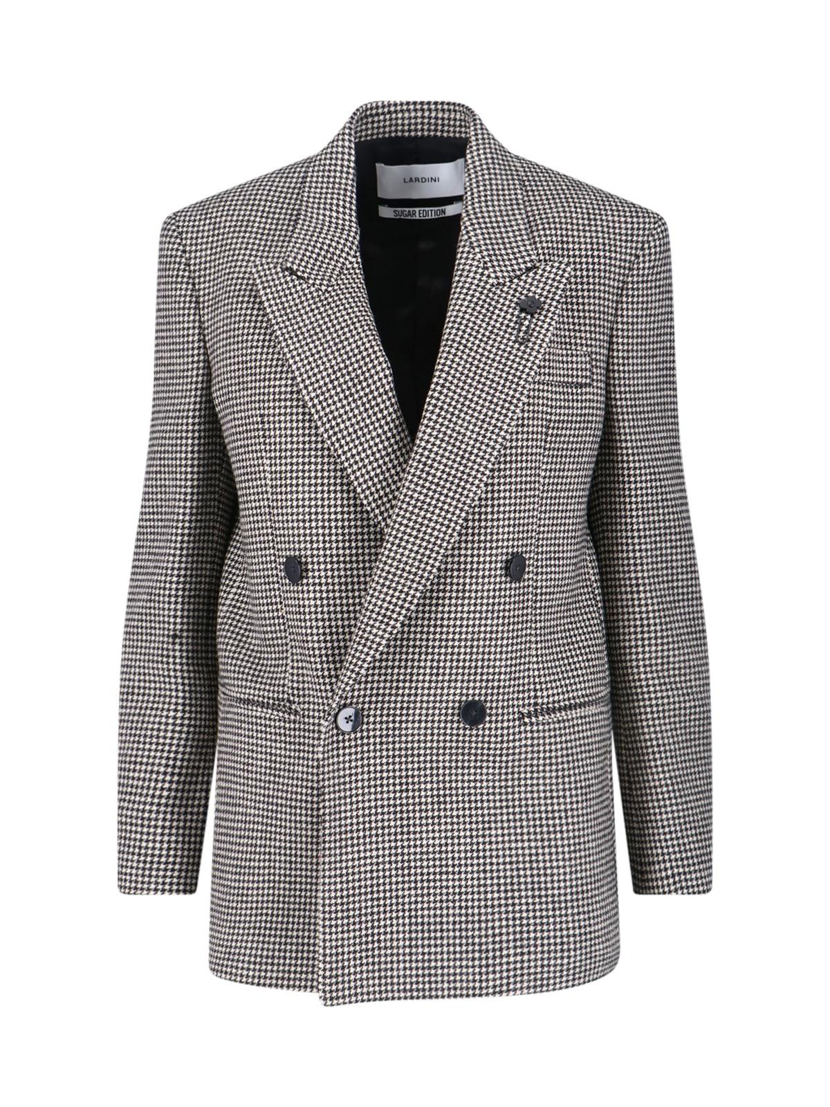 lardini double-breasted wool blend blazer