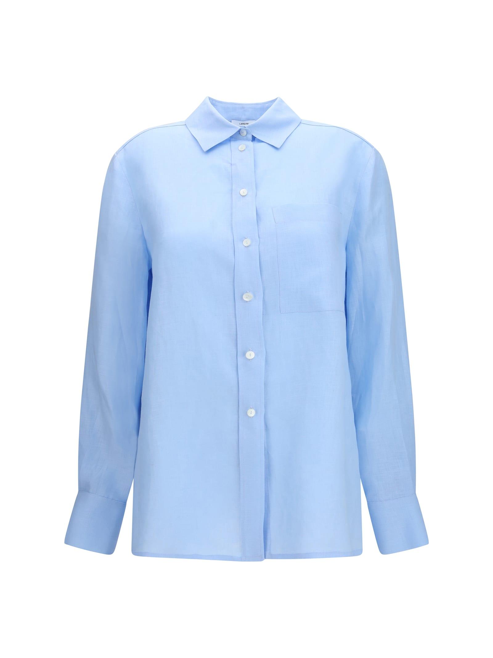 lardini long-sleeved linen shirt