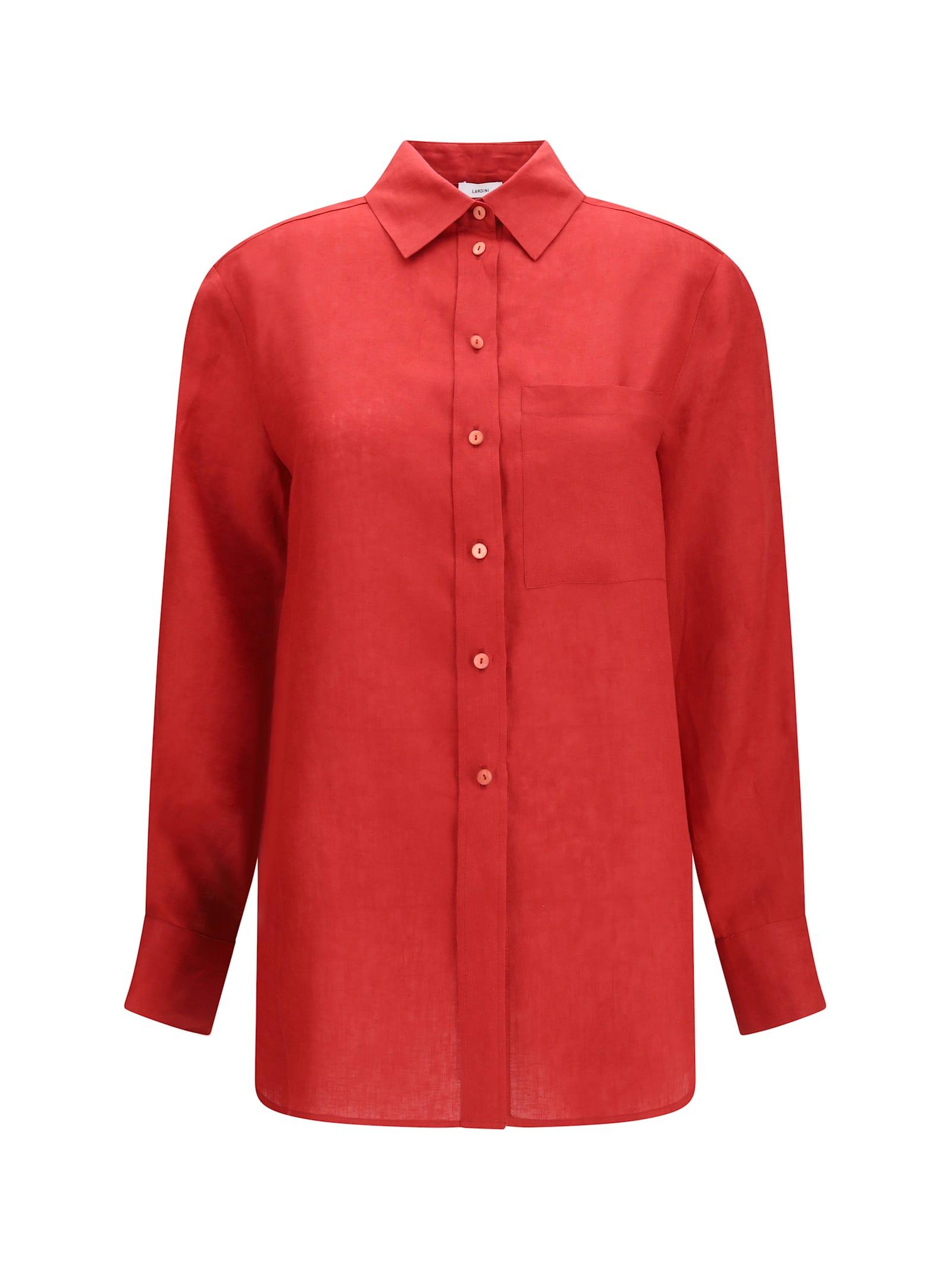 lardini long-sleeved linen shirt
