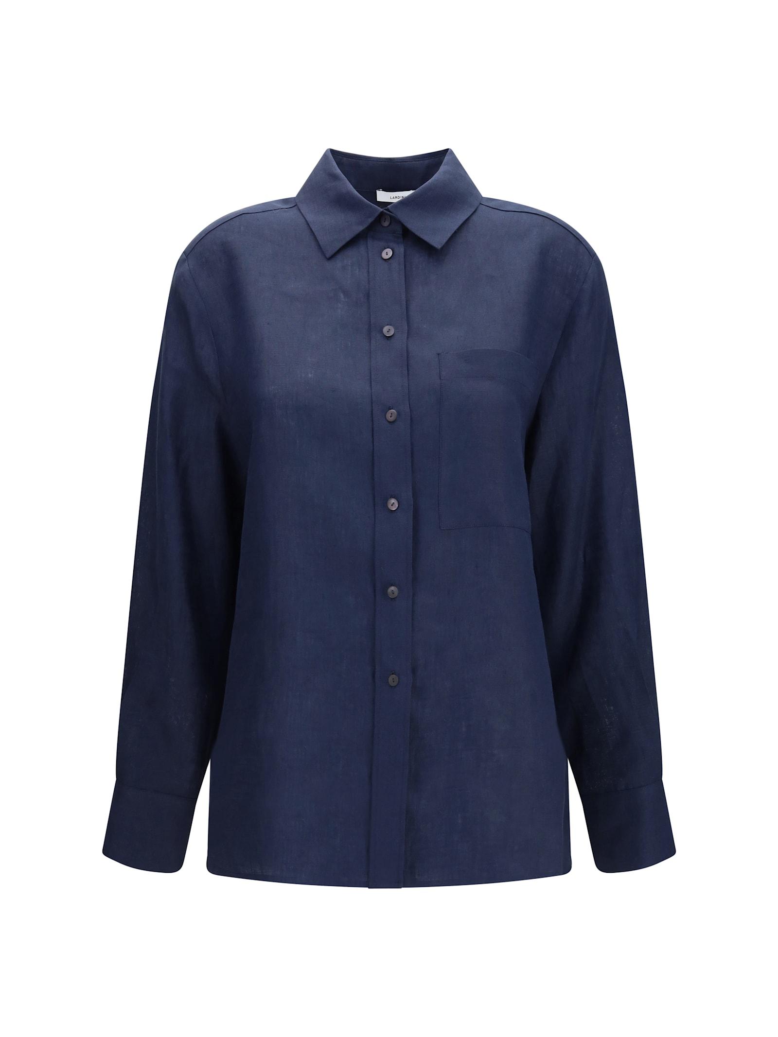 lardini long-sleeved linen shirt
