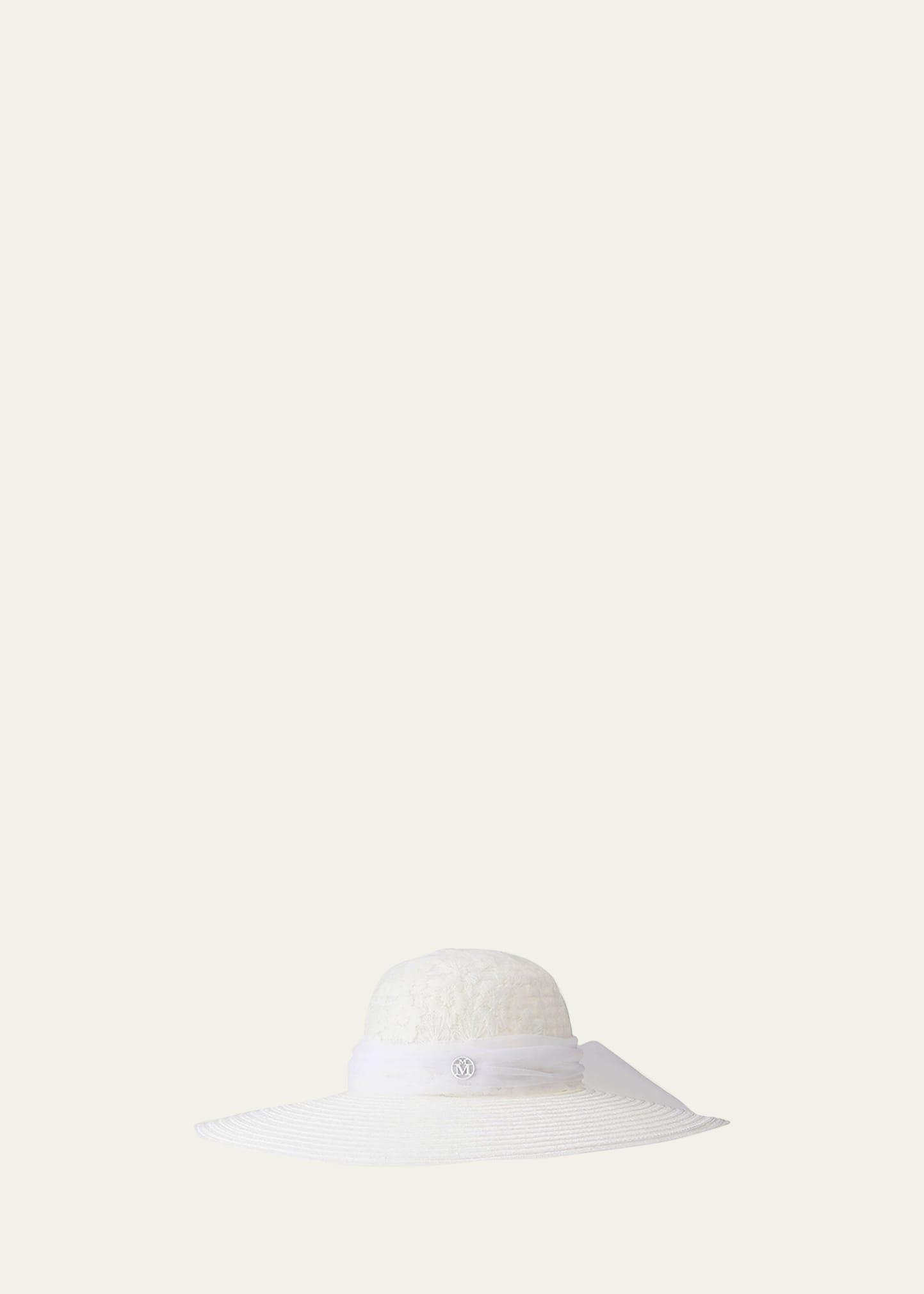large-brim blanche bridal hat