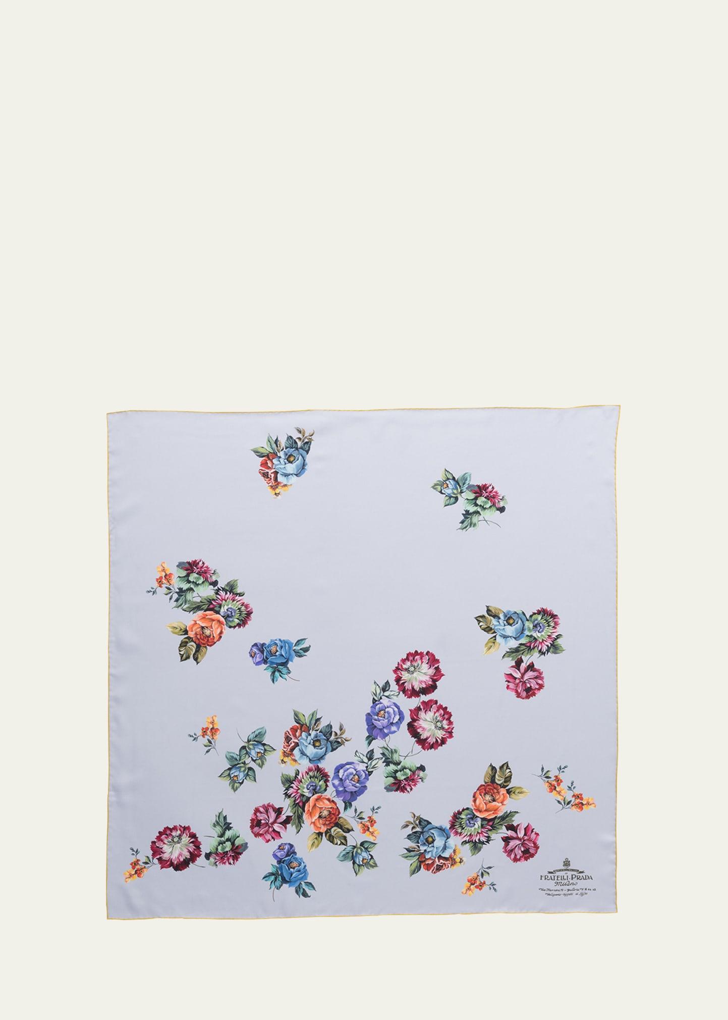 large floral silk scarf