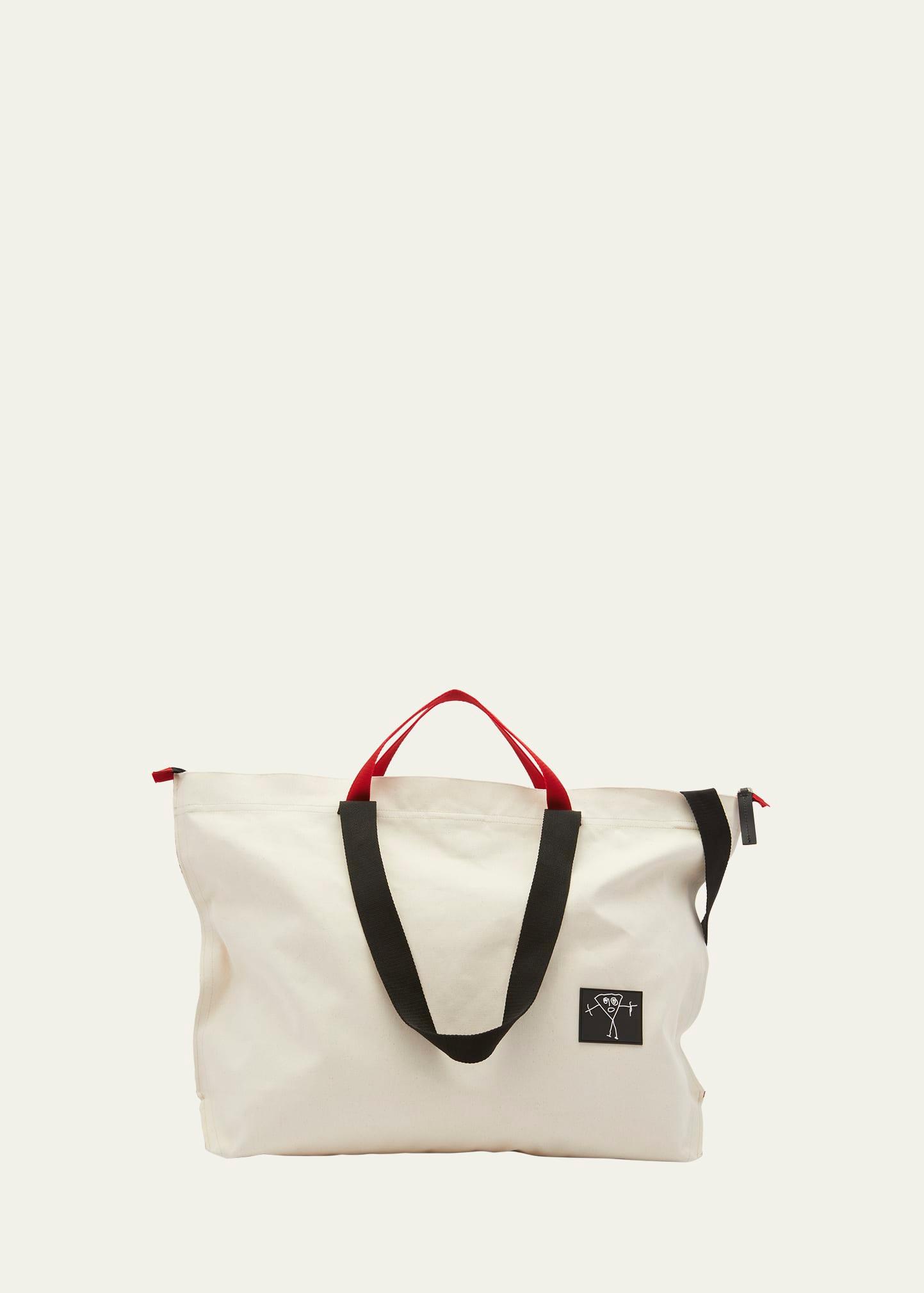 large pili and bianca canvas shopper tote bag