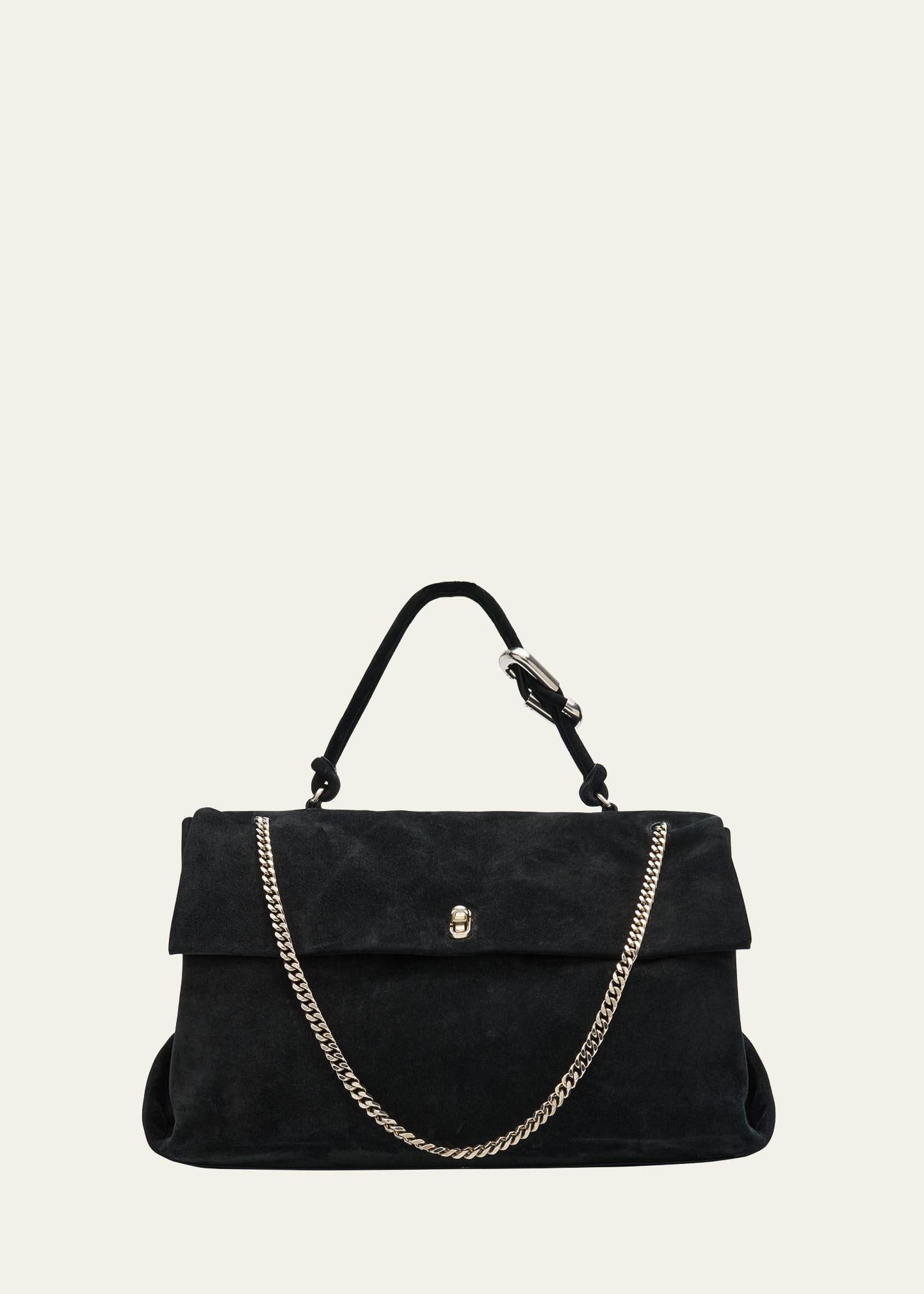 large suede chain shoulder bag