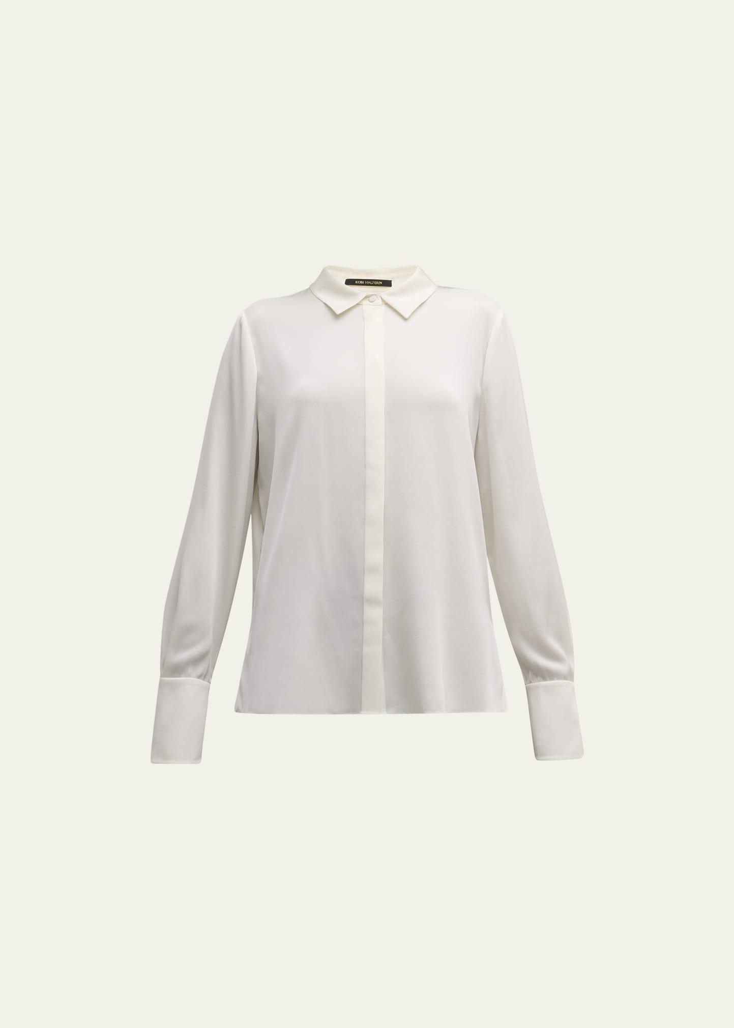 larissa split-cuff button-down blouse