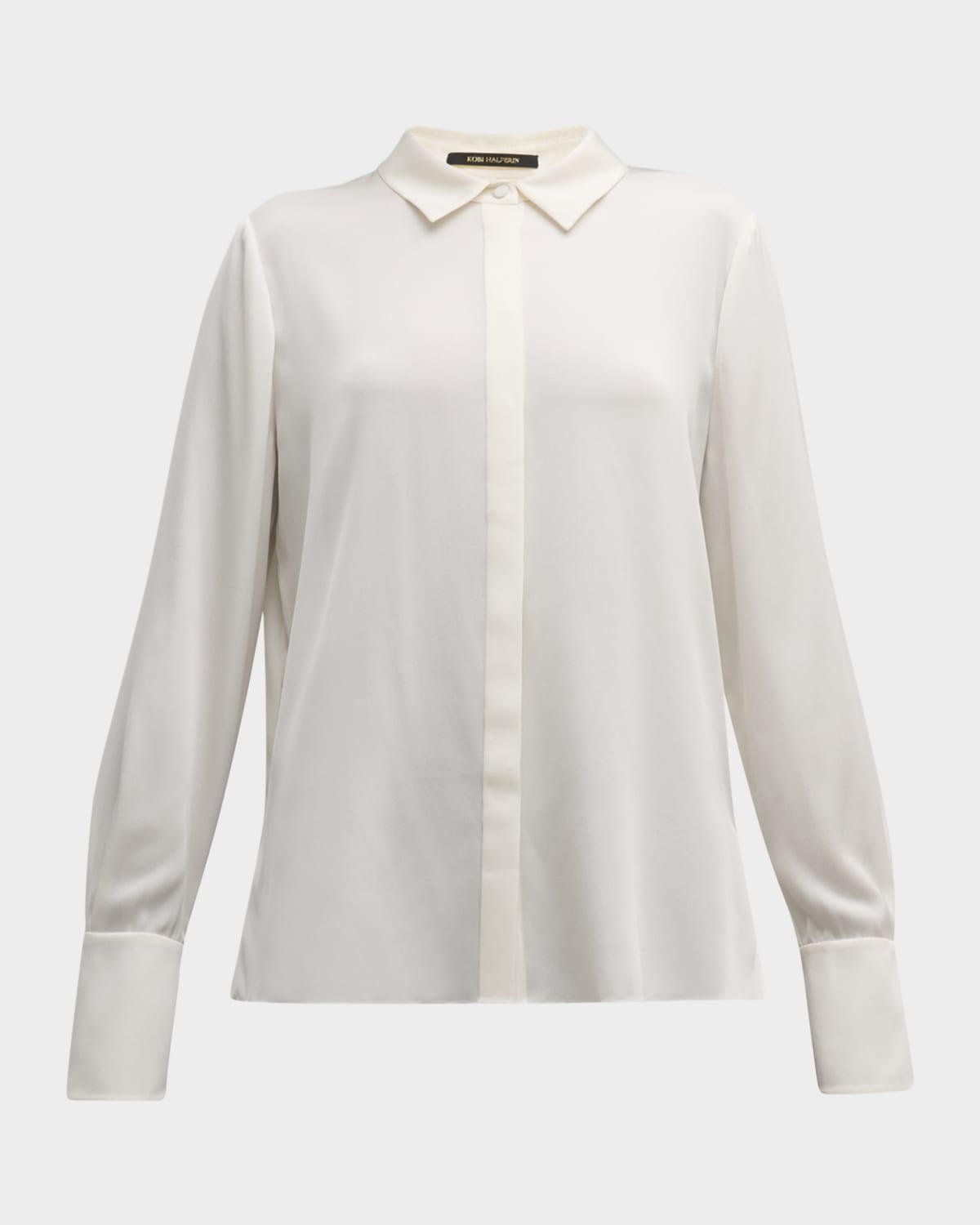 larissa split-cuff button-down blouse