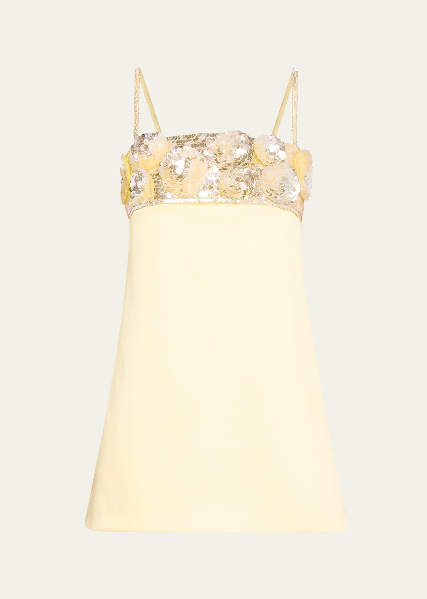 lark flower sequined mini dress