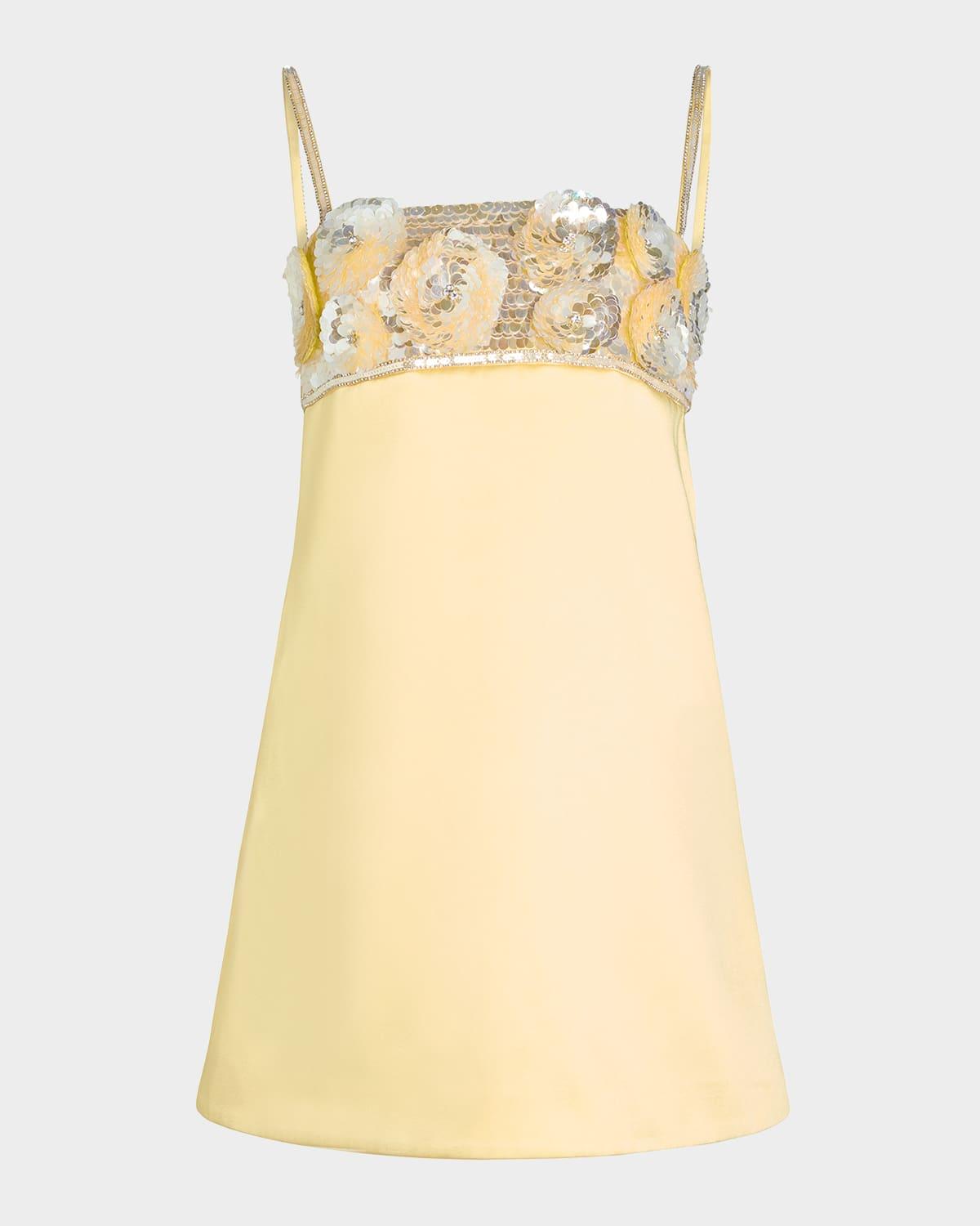 lark flower sequined mini dress