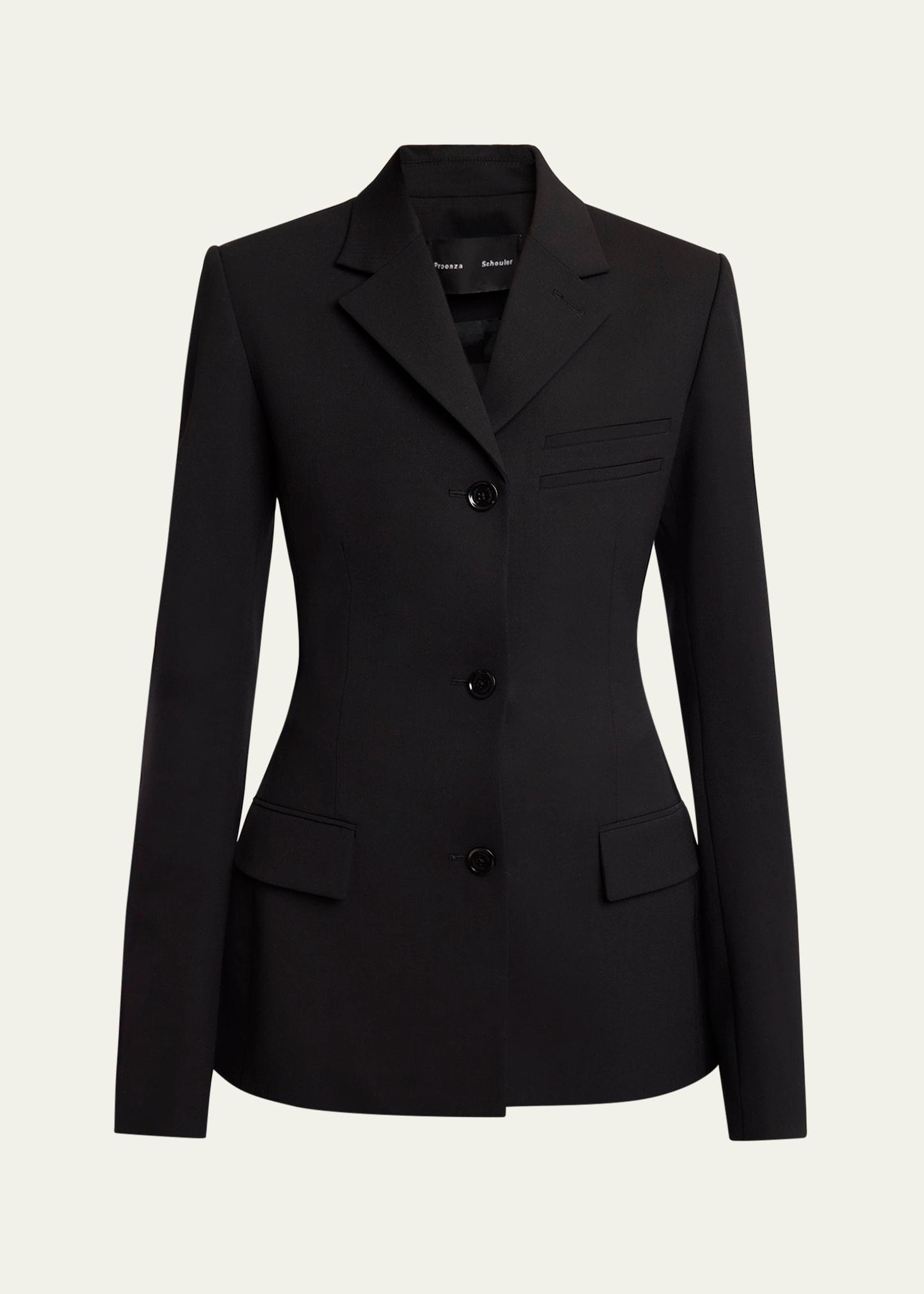 lark wool gabardine suiting blazer