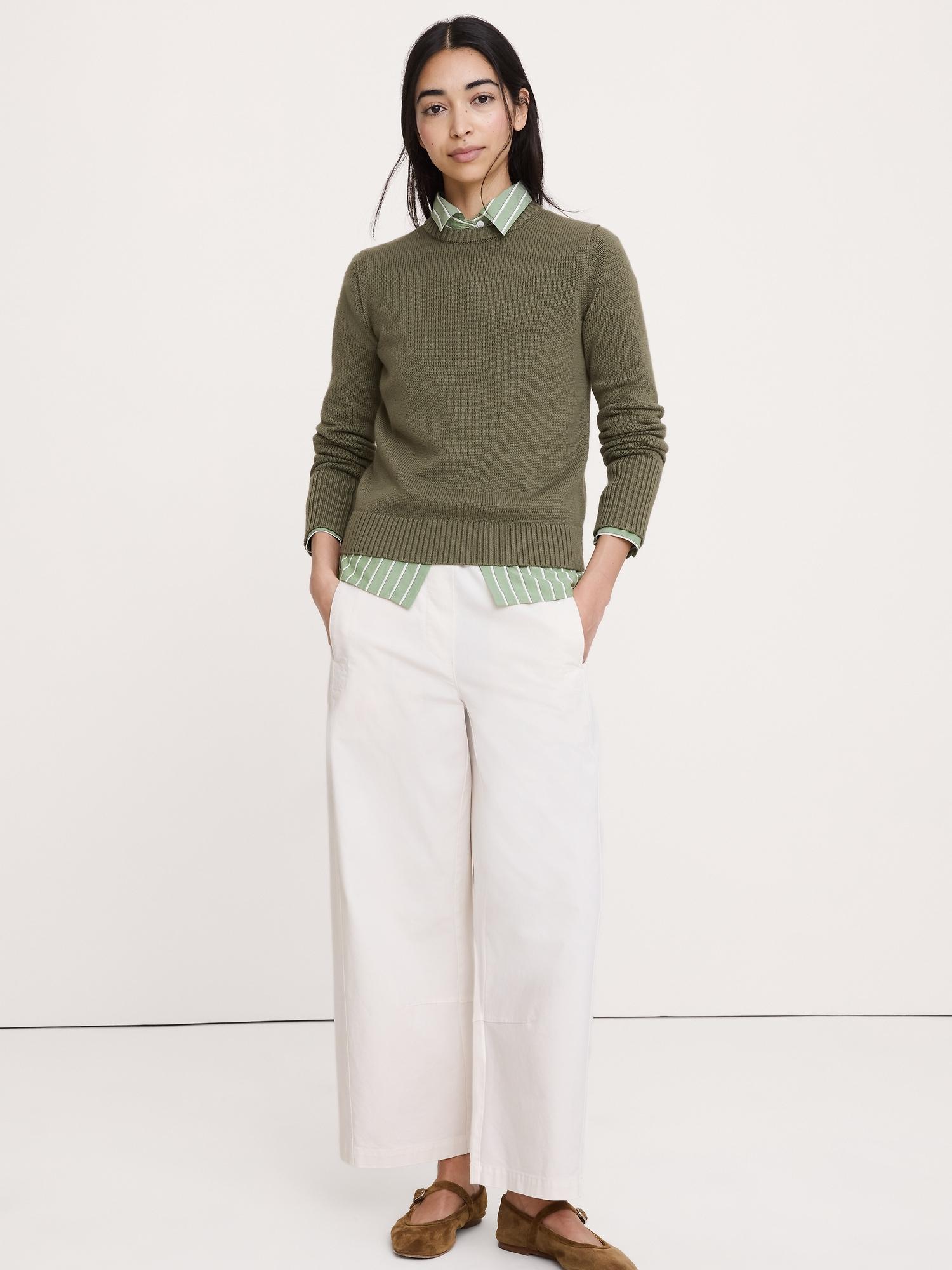 larkspur cotton-silk crew-neck sweater