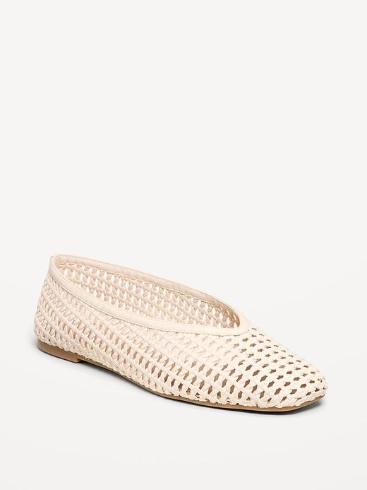 lattice ballet flats